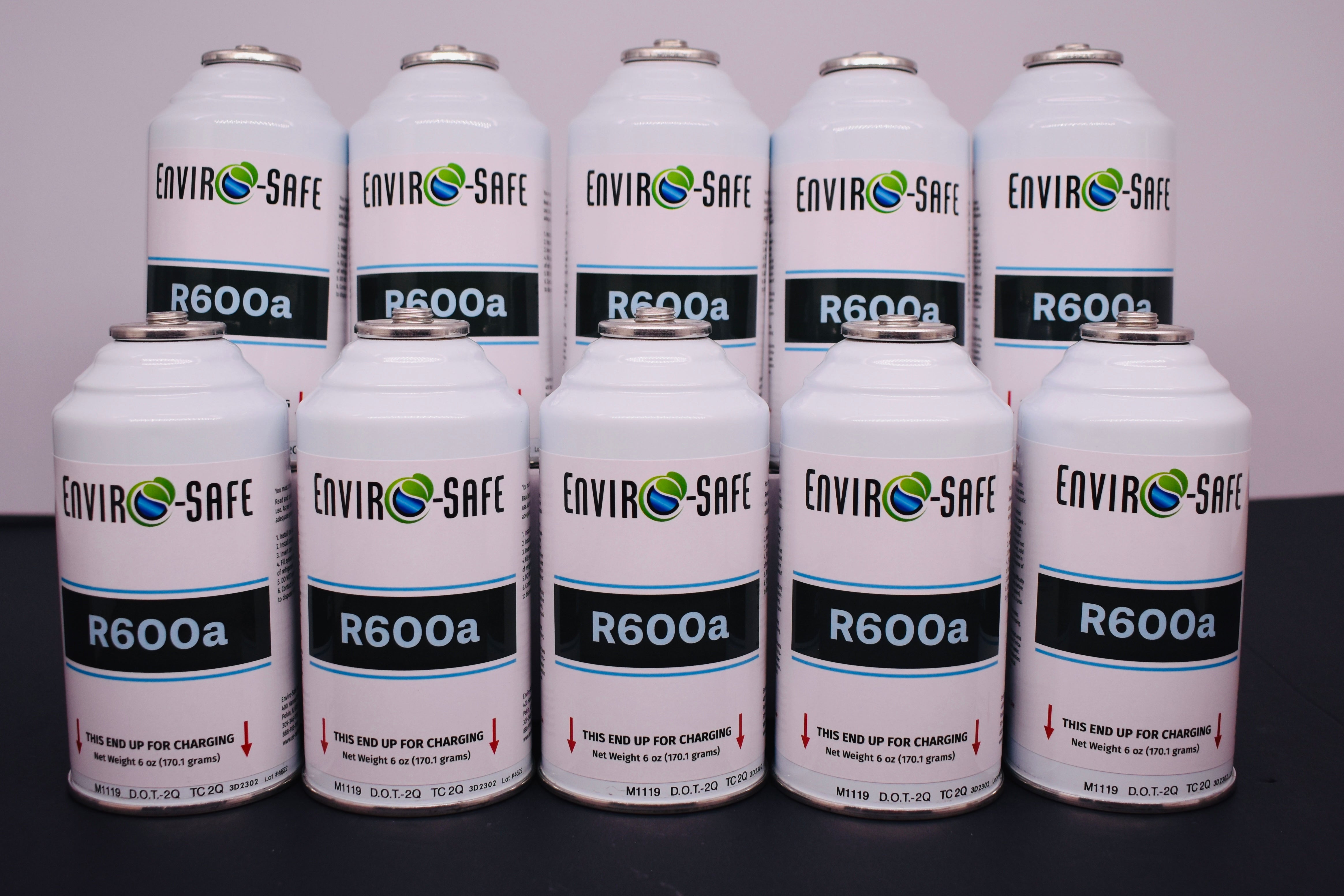 10 Cans R600a Refrigerant – 6 oz Inverted Piercing Cans, 99.7% Purity, EPA Approved