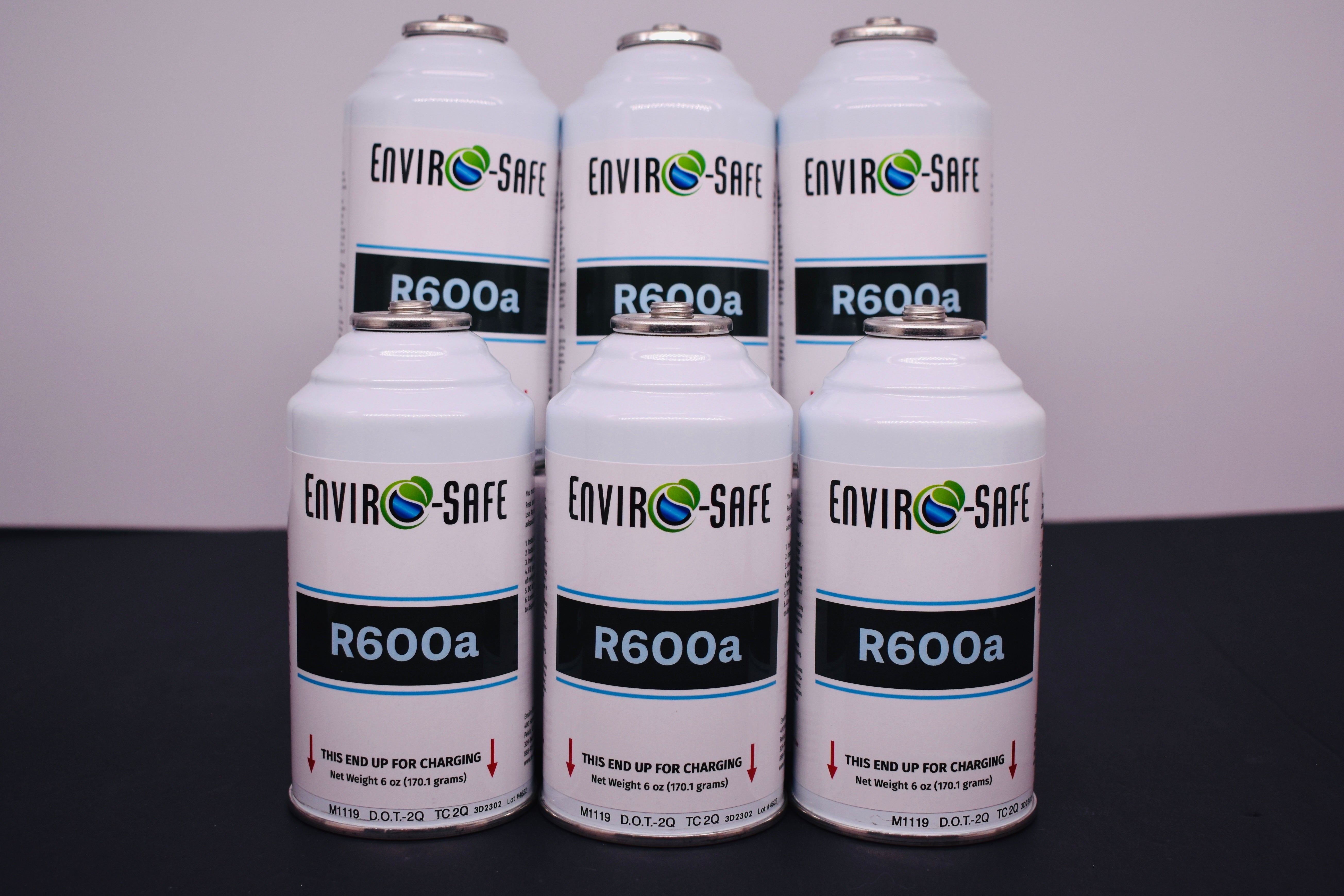 6 Cans R600a Refrigerant – 6 oz Inverted Piercing Cans, 99.7% Purity, EPA Approved