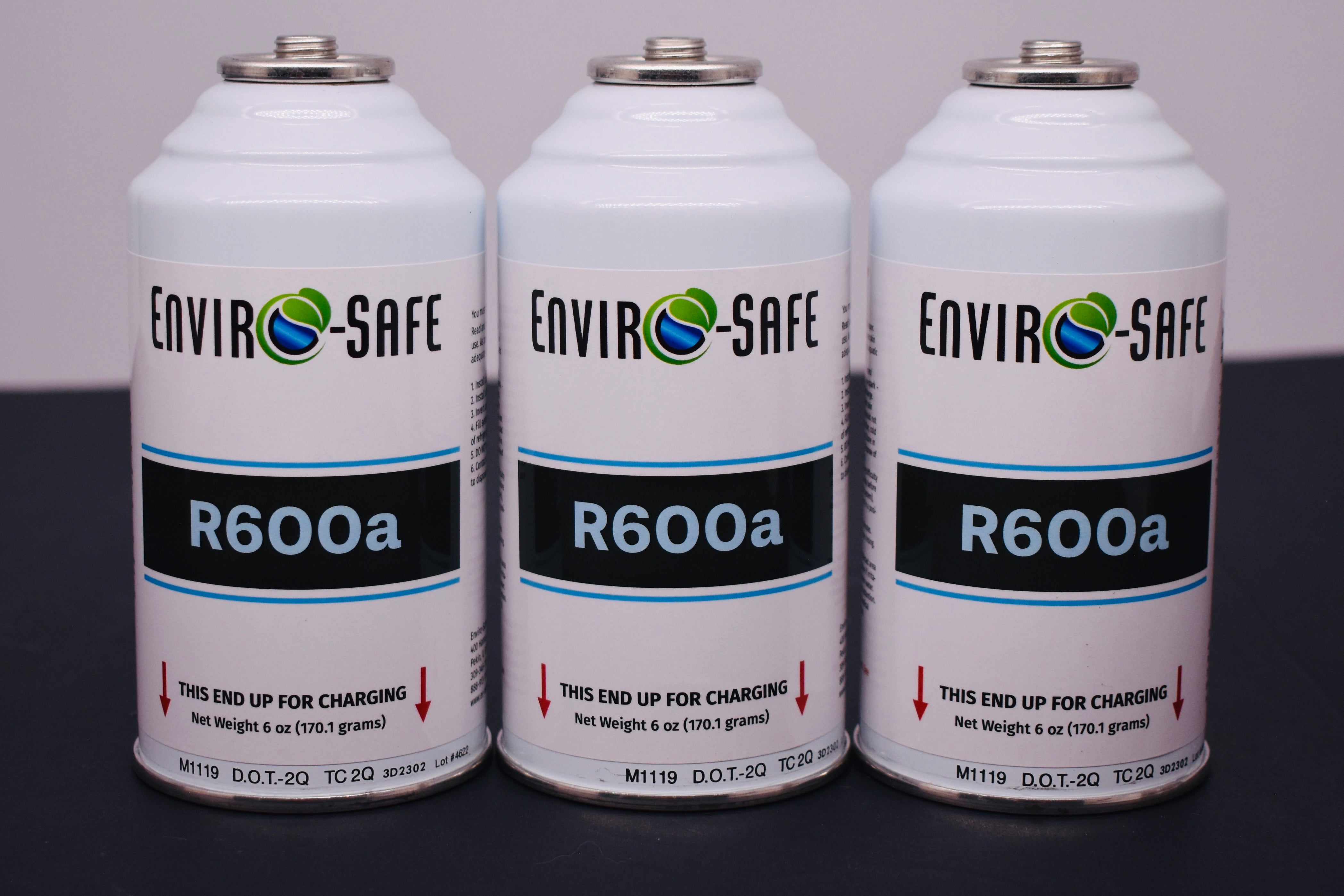 3 Cans R600a Refrigerant – 6 oz Inverted Piercing Cans, 99.7% Purity, EPA Approved