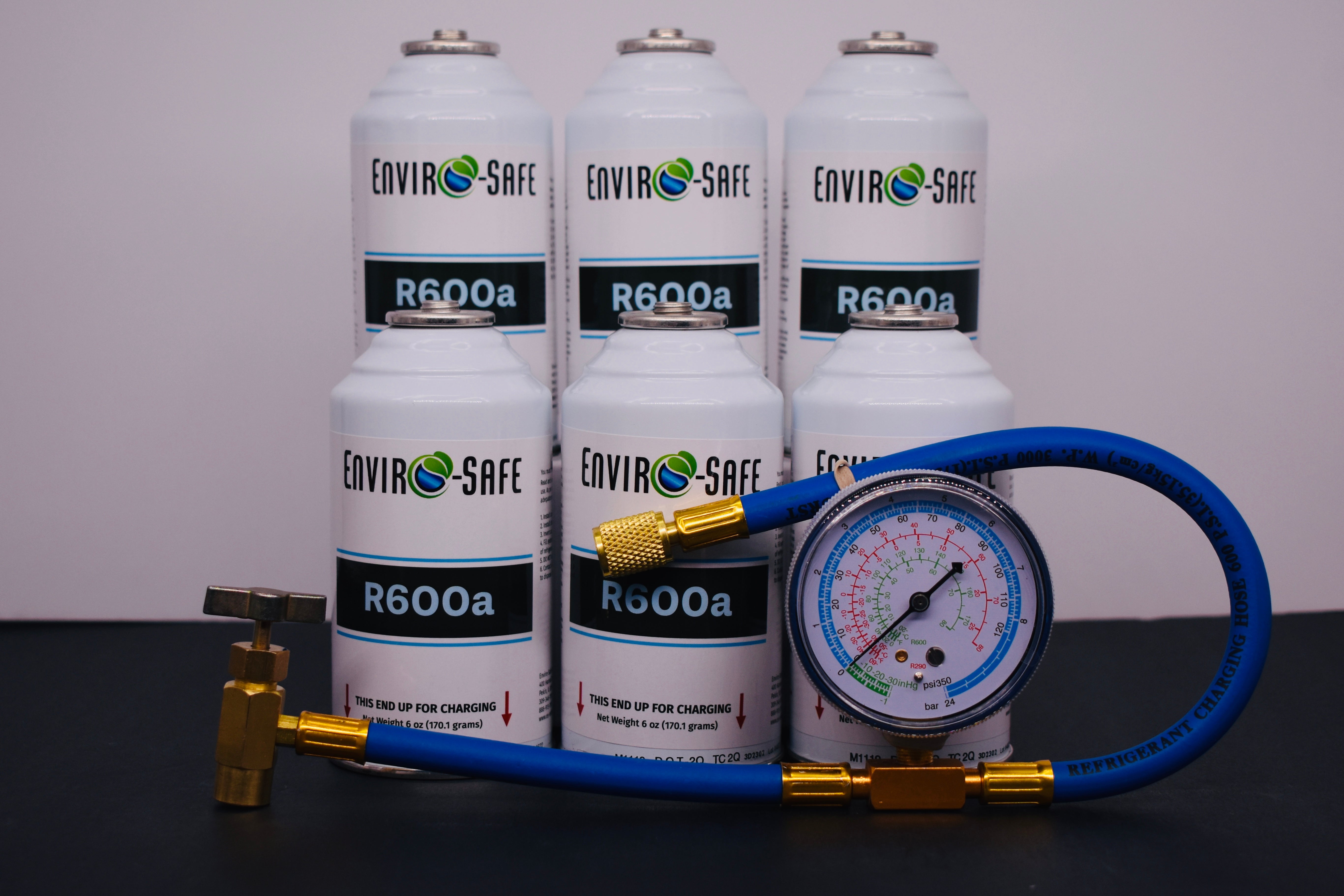 6 Cans R600a Refrigerant – 6 oz Inverted Piercing Cans, 99.7% Purity, EPA Approved