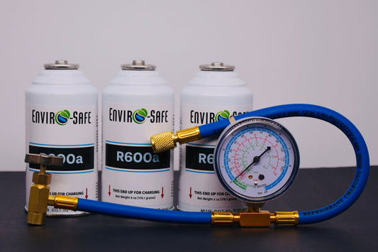 3 Cans R600a Refrigerant – 6 oz Inverted Piercing Cans, 99.7% Purity, EPA Approved