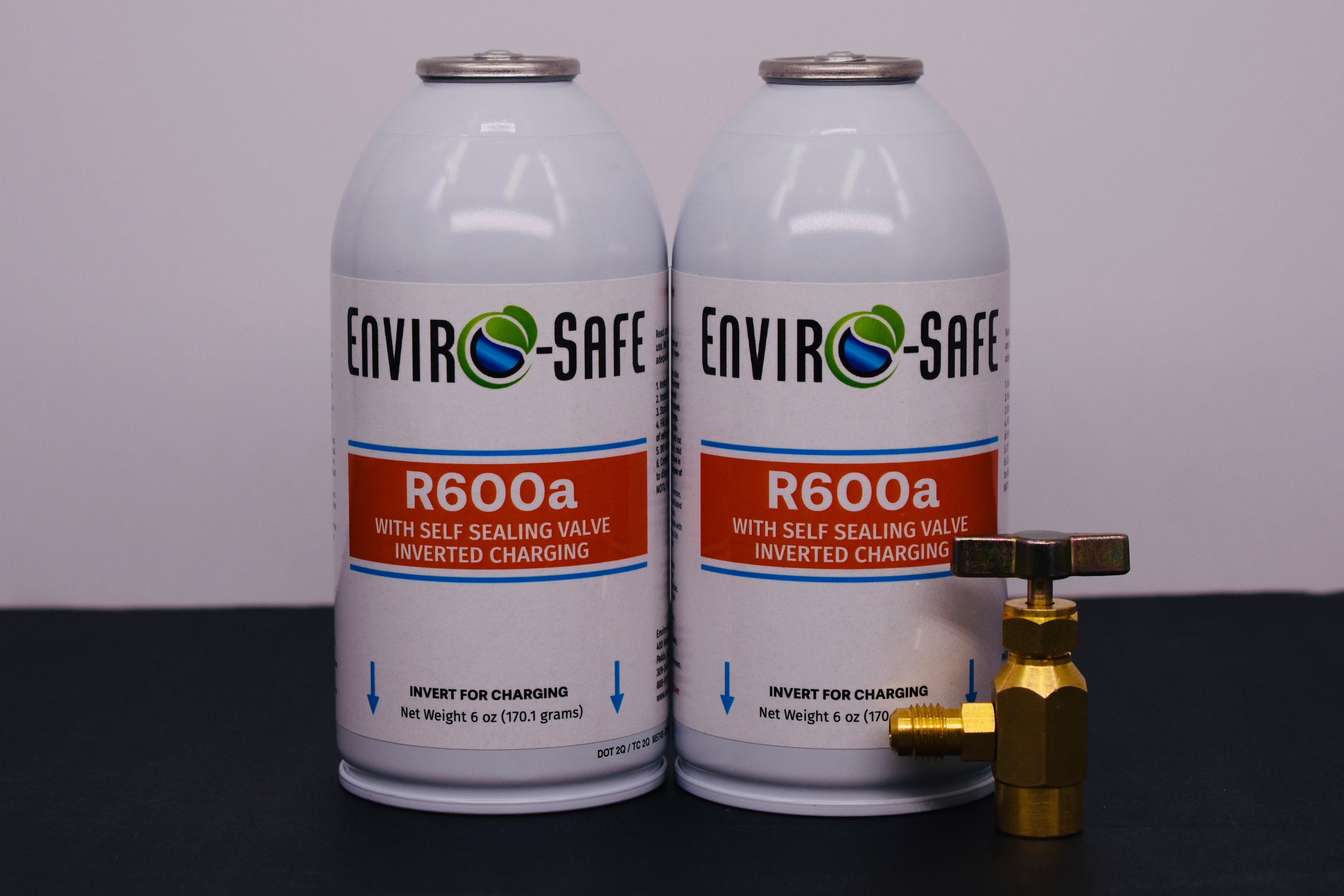 R600a Inverted Self-Sealing Valve Refrigerant β 2 Can Pack (6oz Each)