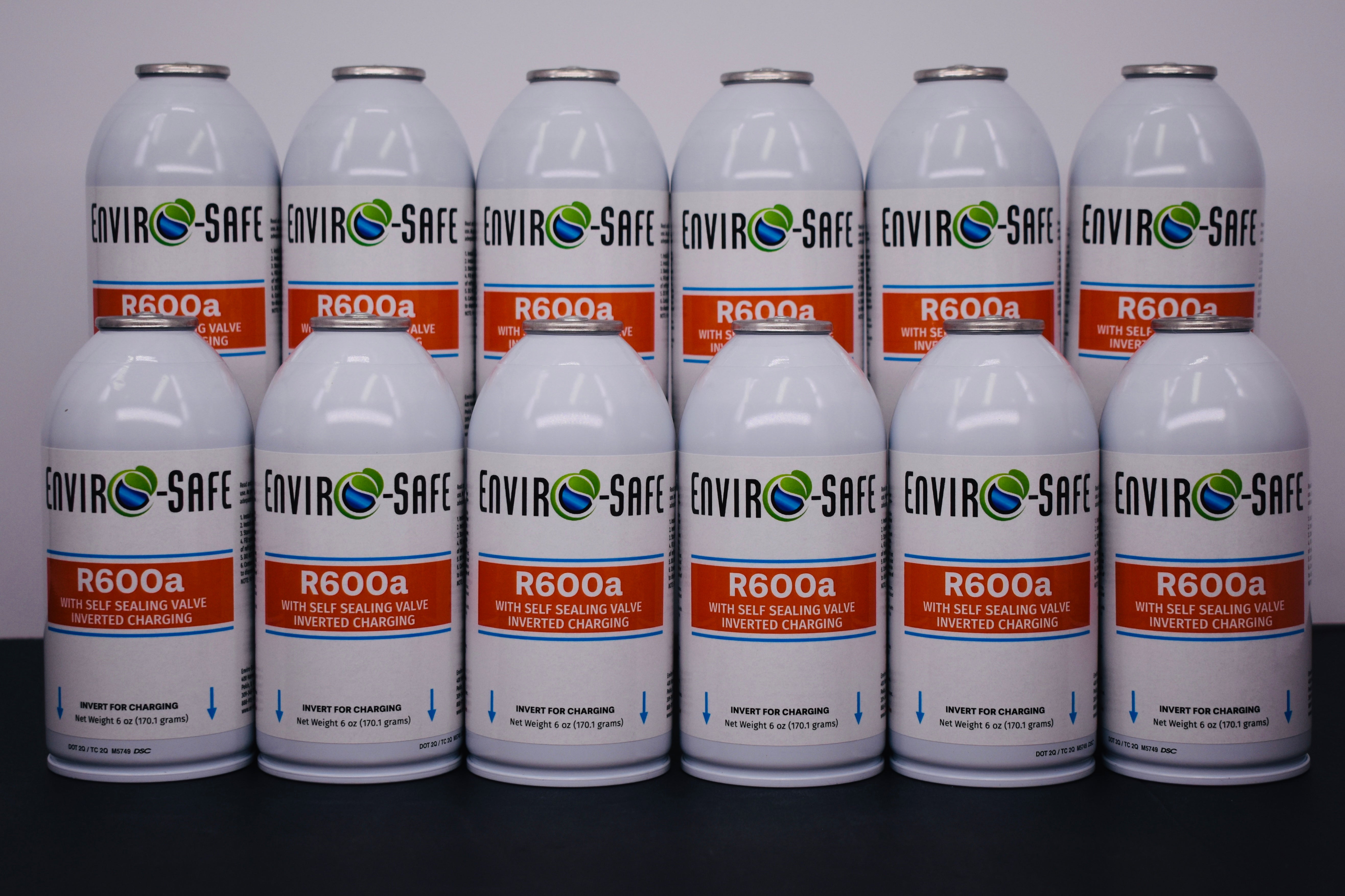 R600a Inverted Self-Sealing Valve Refrigerant – 12 Can Pack (6oz Each)