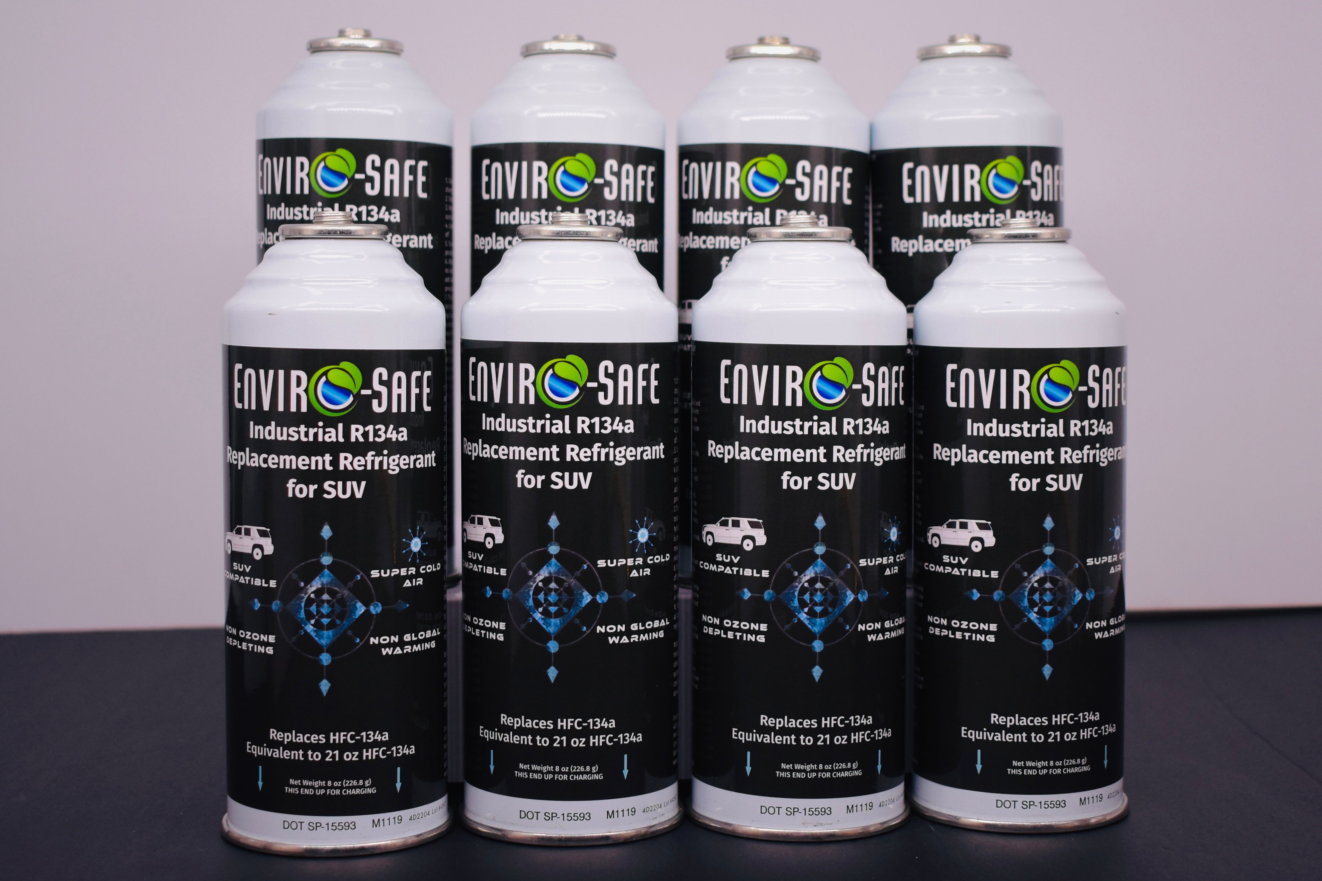 Industrial SUV 8 Cans x 8oz R134a Replacement | EPA Approved Hydrocarbon Refrigerant | For Large A/C Systems