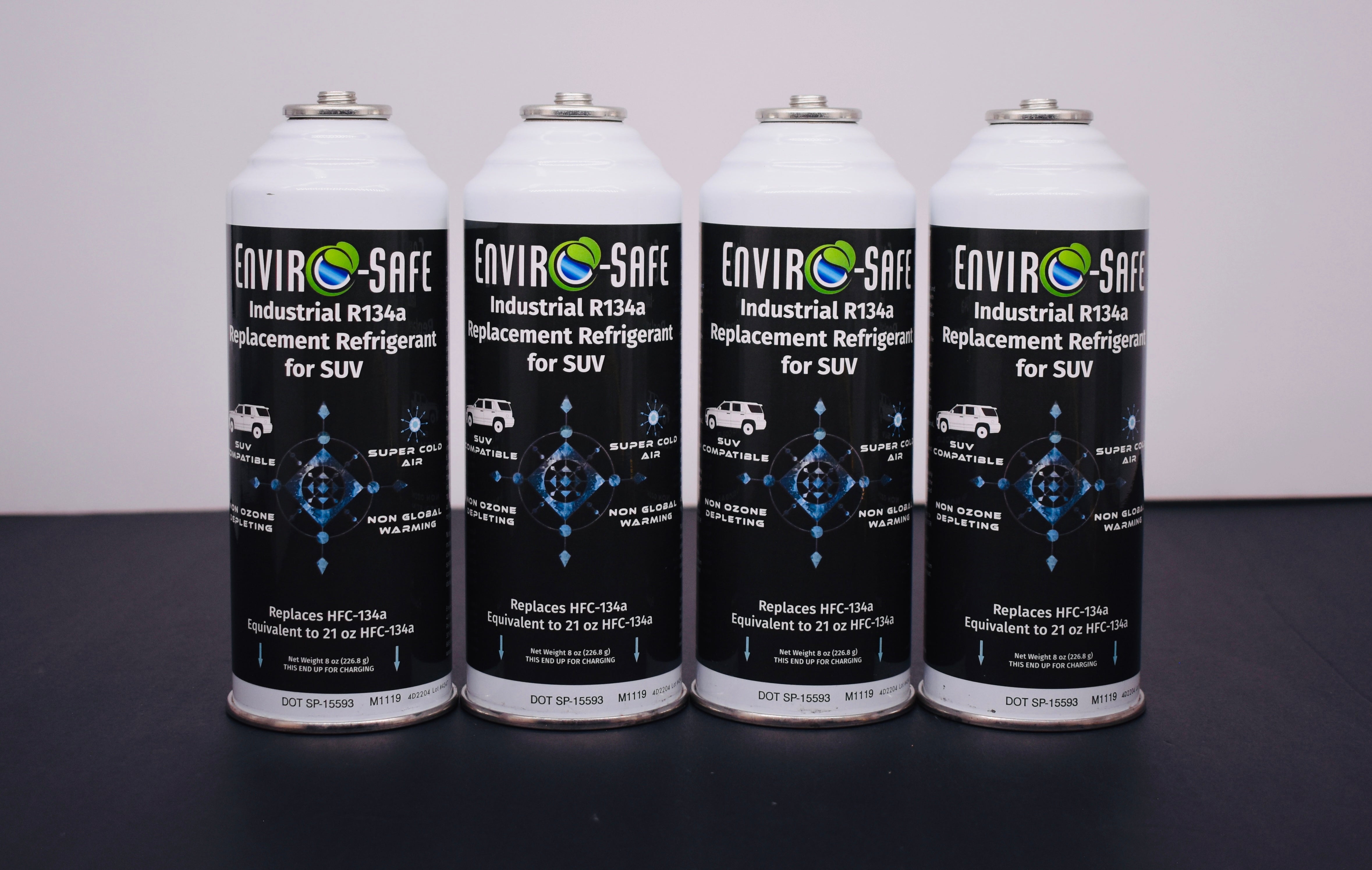 Industrial SUV 4 Cans x 8oz R134a Replacement | EPA Approved Hydrocarbon Refrigerant | For Large A/C Systems