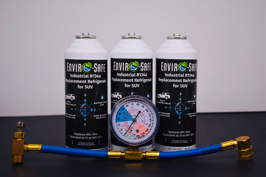 Industrial SUV 3 Cans x 8oz R134a Replacement | EPA Approved Hydrocarbon Refrigerant | For Large A/C Systems
