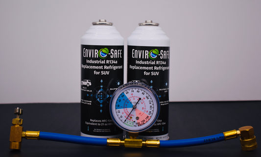 Industrial SUV 2 Cans x 8oz R134a Replacement | EPA Approved Hydrocarbon Refrigerant | For Large A/C Systems