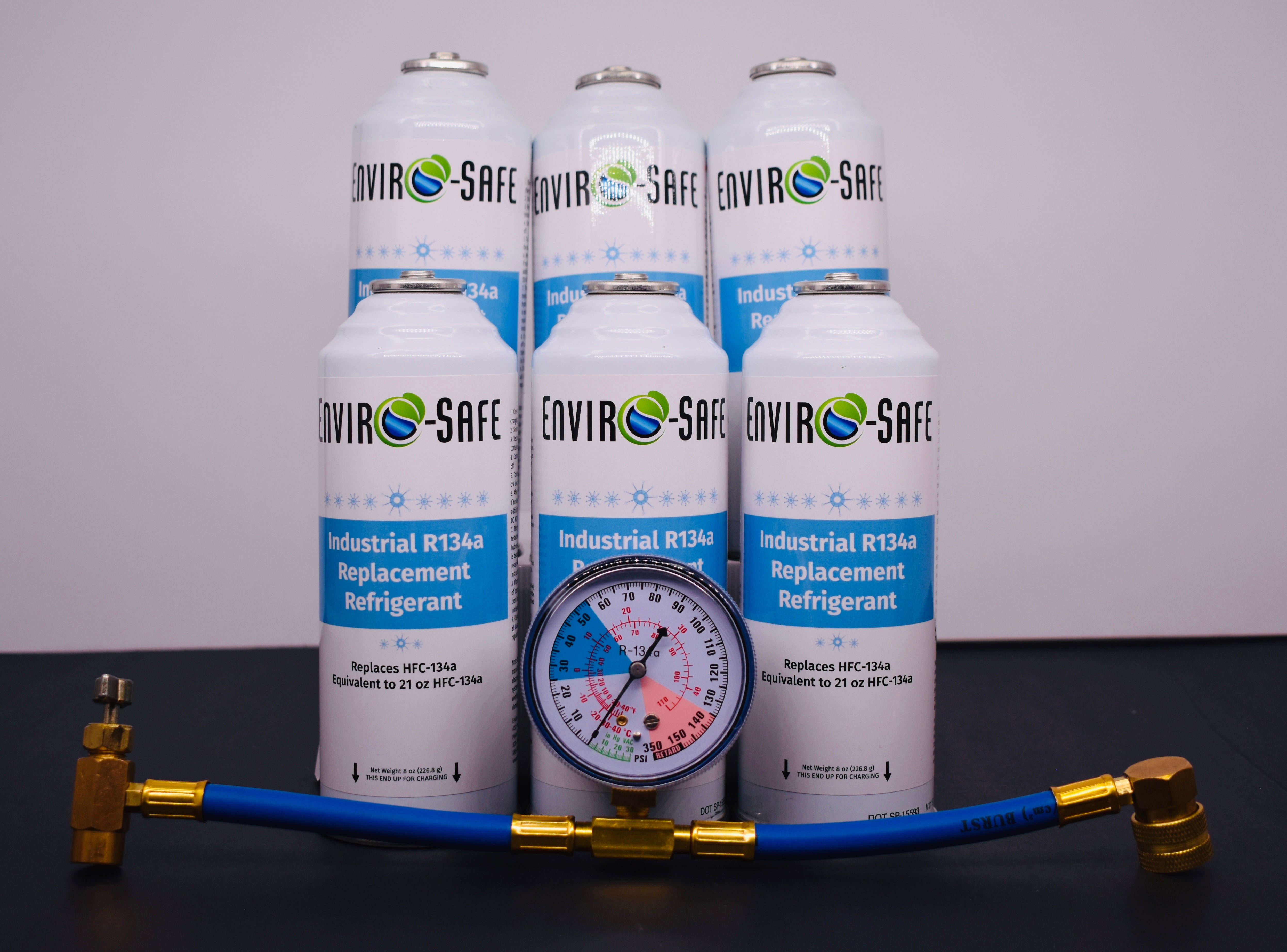 Industrial R134a Replacement Refrigerant 6 Cans × 8 oz | EPA-Approved Hydrocarbon | Colder Cooling Performance