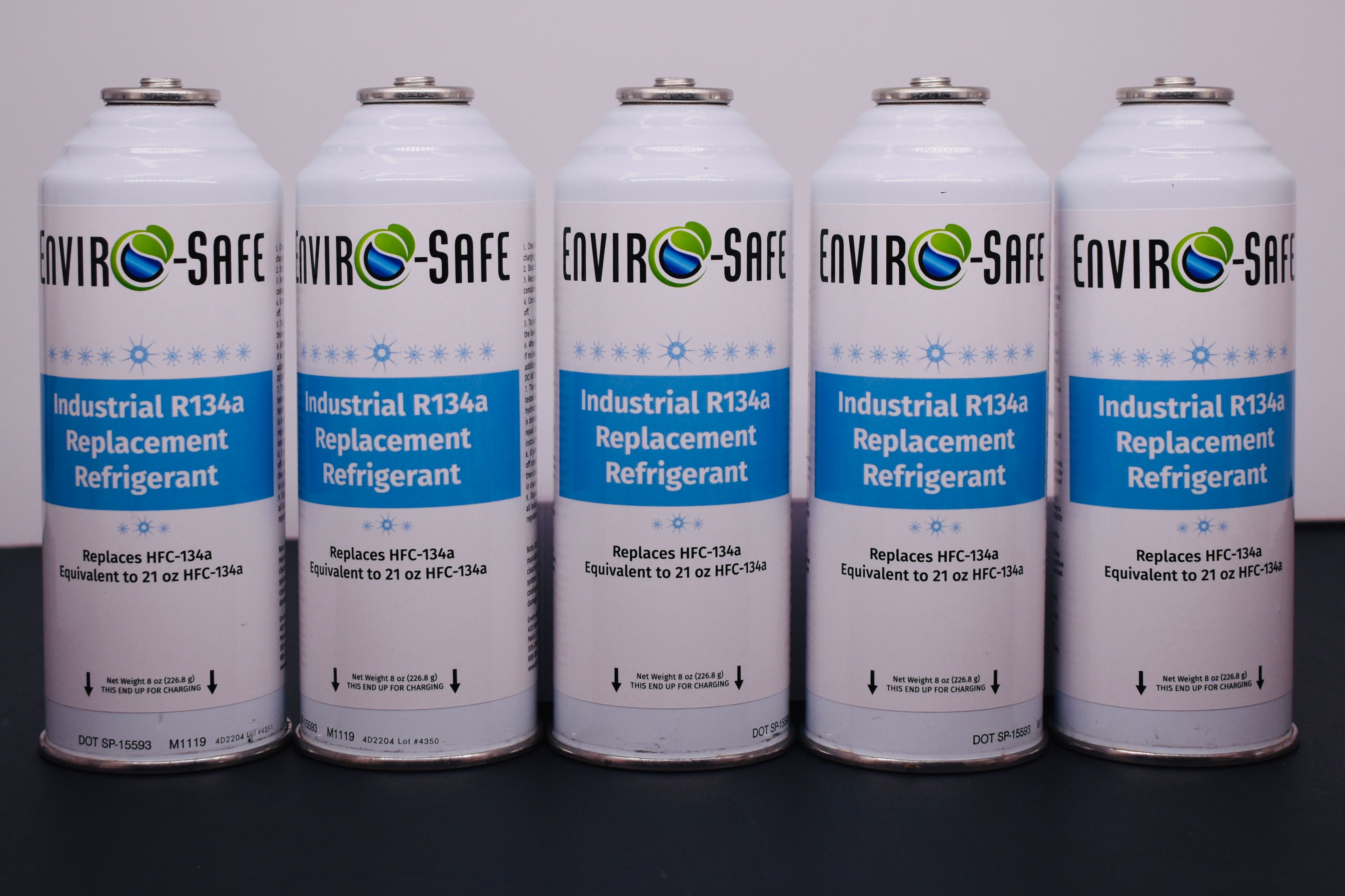 Industrial R134a Replacement Refrigerant 5 Cans × 8 oz | EPA-Approved Hydrocarbon | Colder Cooling Performance