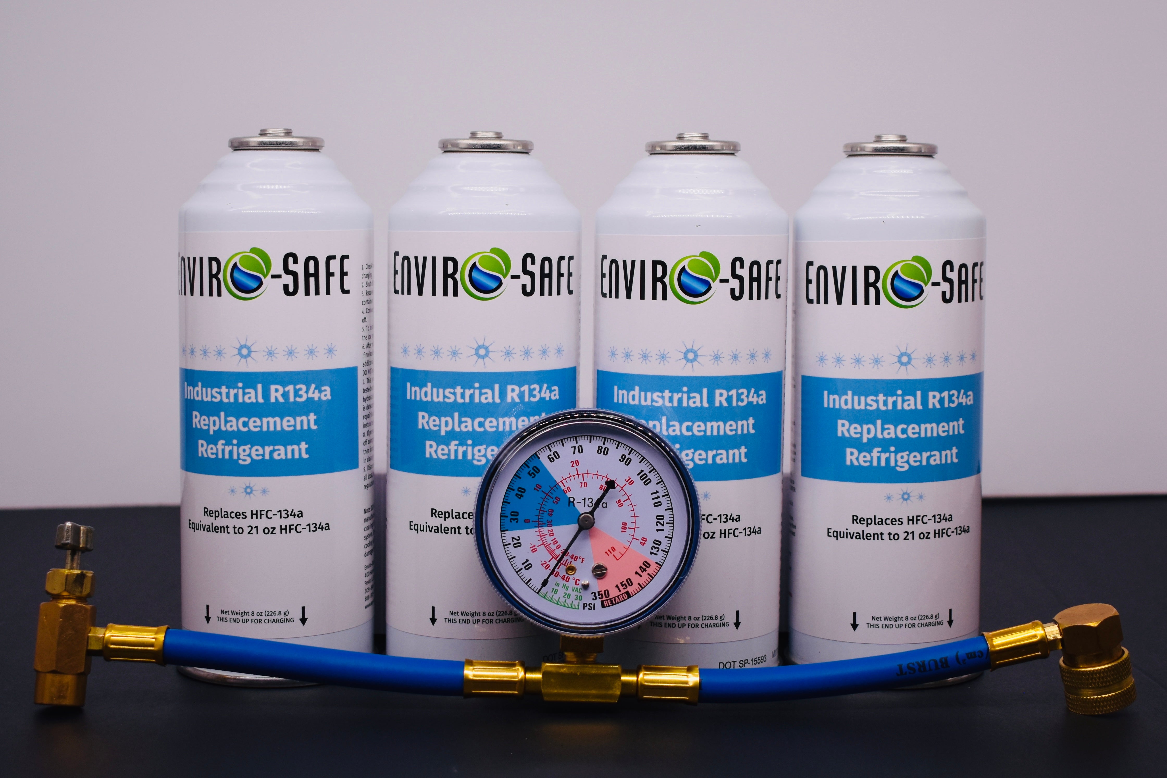 Industrial R134a Replacement Refrigerant 4 Cans × 8 oz | EPA-Approved Hydrocarbon | Colder Cooling Performance