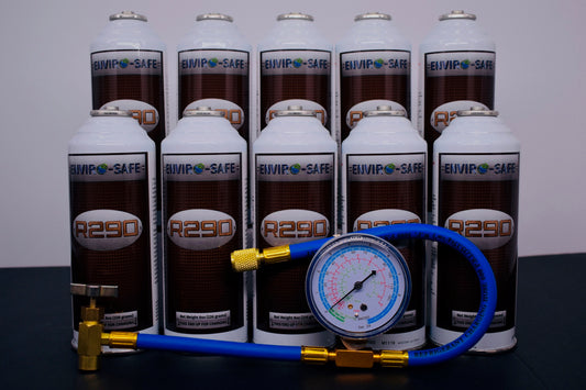 R290 Refrigerant – 8oz Can with Piercing Valve | 10-Can Pack | EPA Approved Hydrocarbon