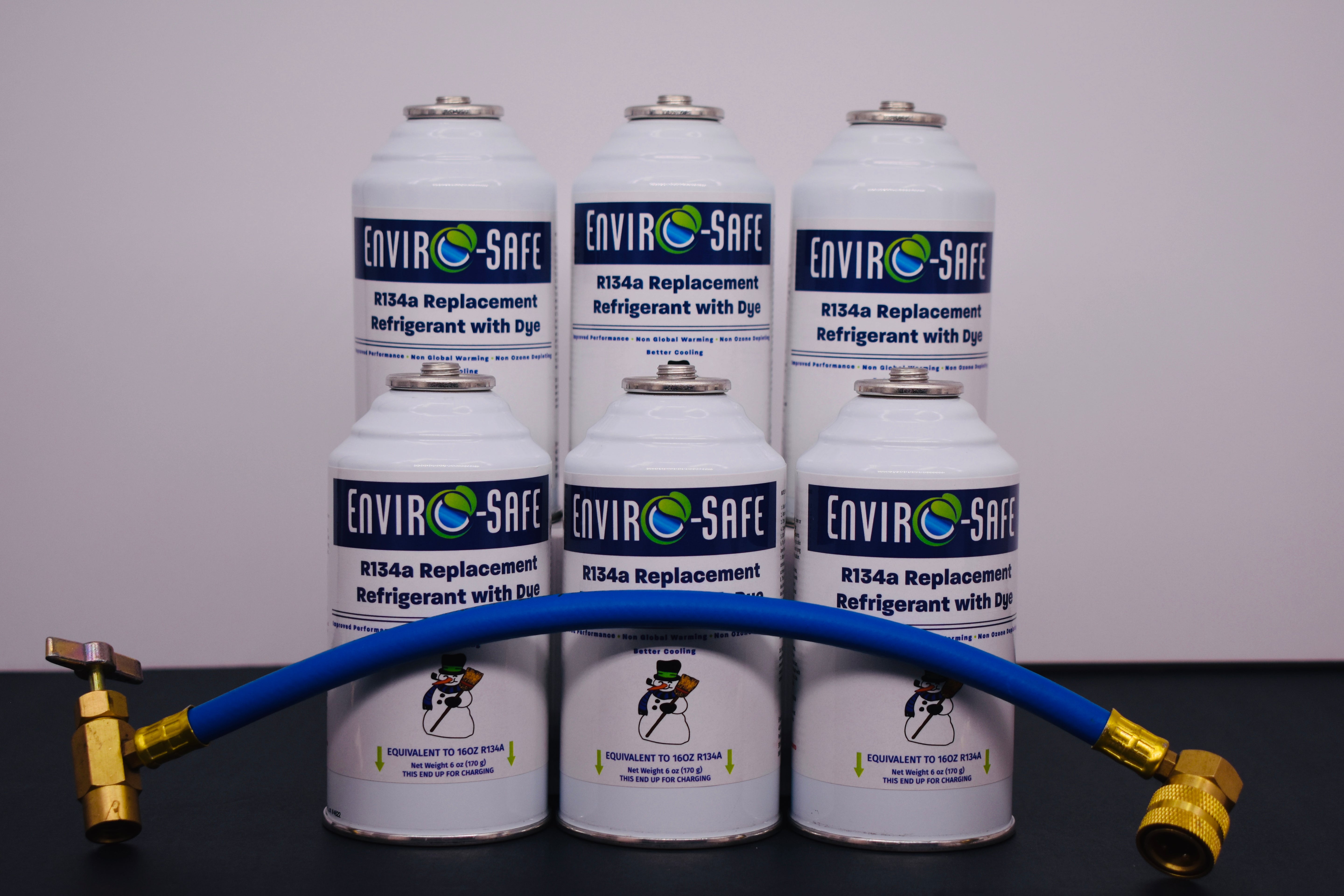 R134a Replacement Refrigerant with Dye – 6 × 6 oz Cans – Eco-Friendly A/C Recharge & Leak Detection