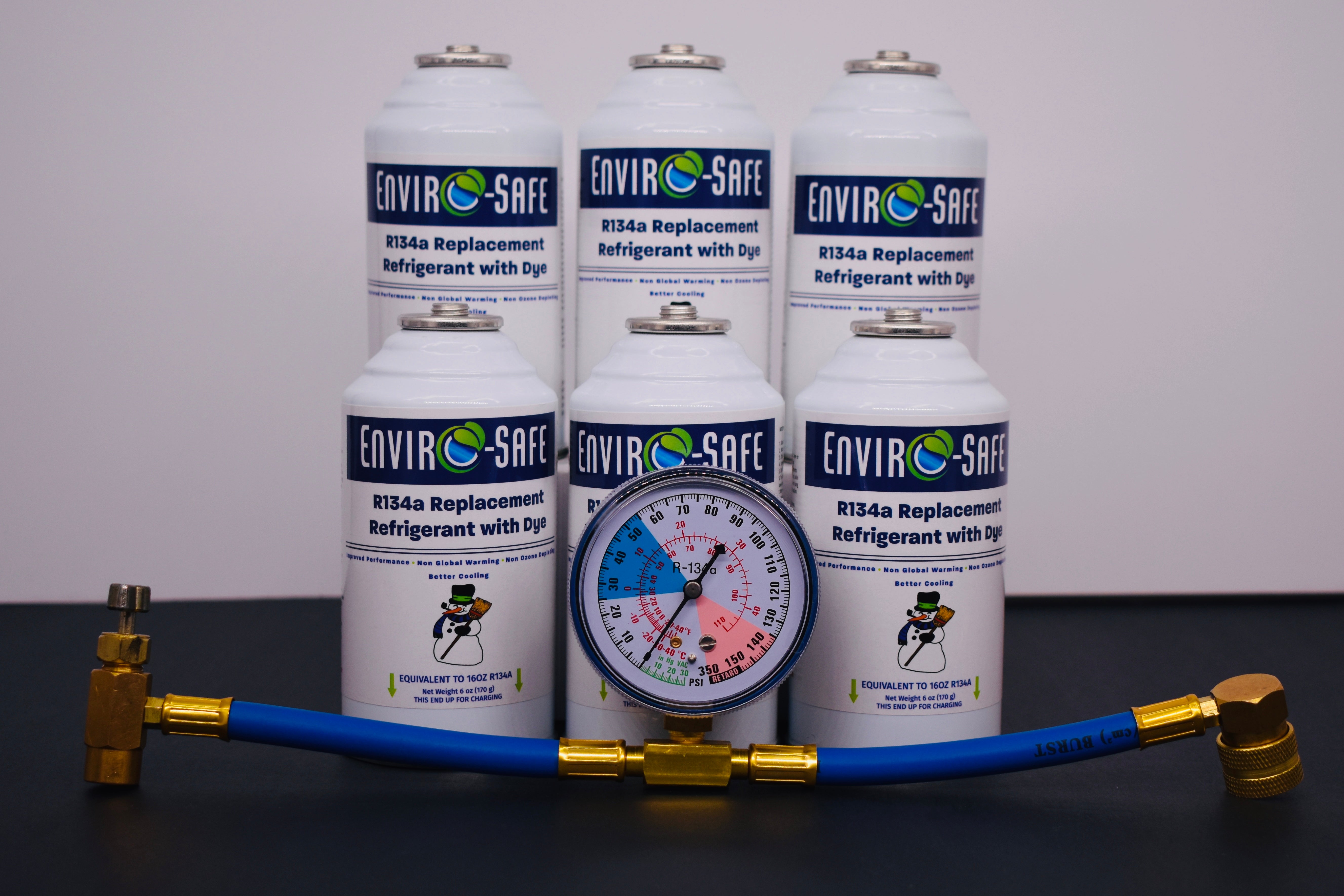 R134a Replacement Refrigerant with Dye – 6 × 6 oz Cans – Eco-Friendly A/C Recharge & Leak Detection