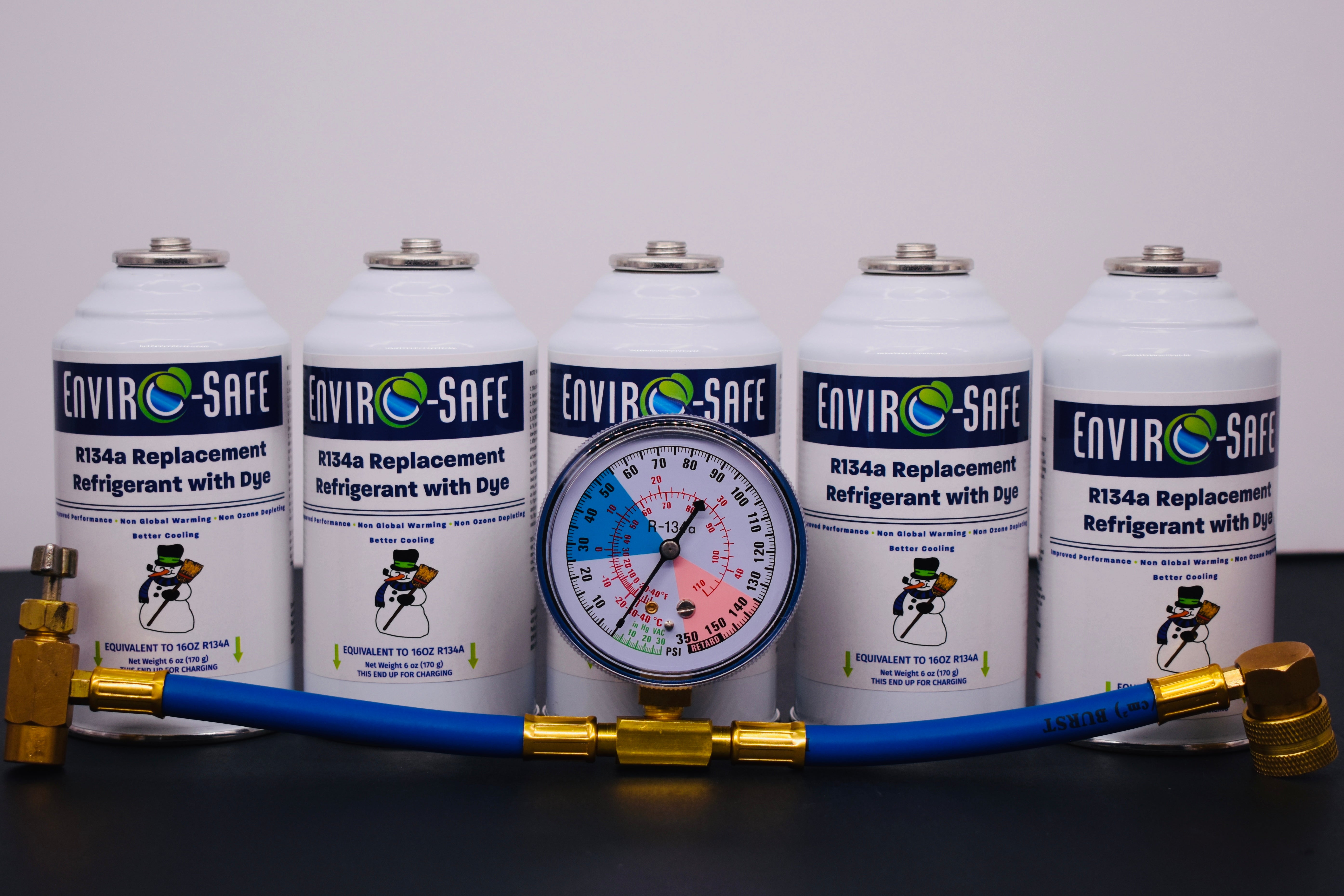 R134a Replacement Refrigerant with Dye – 5 × 6 oz Cans – Eco-Friendly A/C Recharge & Leak Detection