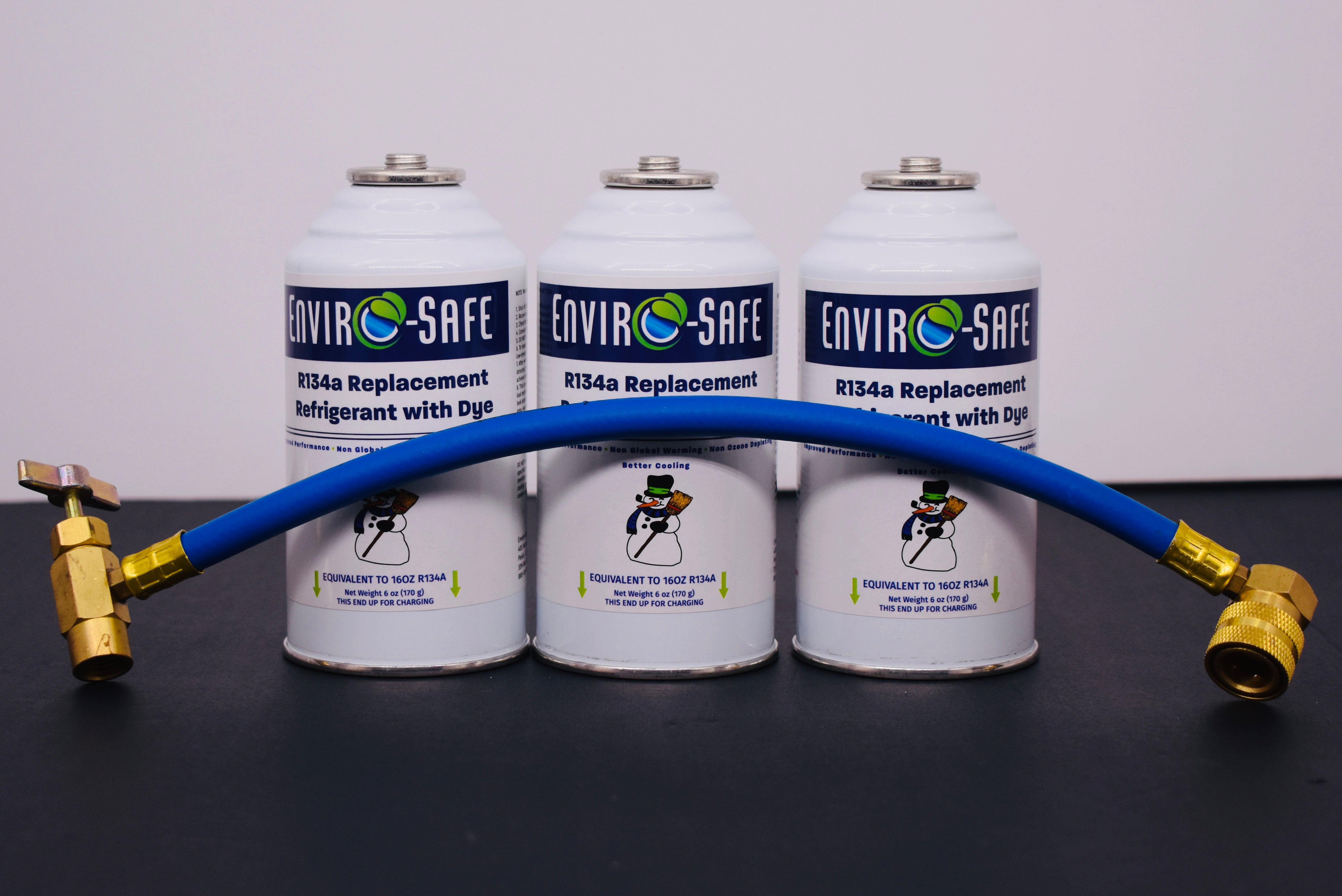 R134a Replacement Refrigerant with Dye – 3 × 6 oz Cans – Eco-Friendly A/C Recharge & Leak Detection