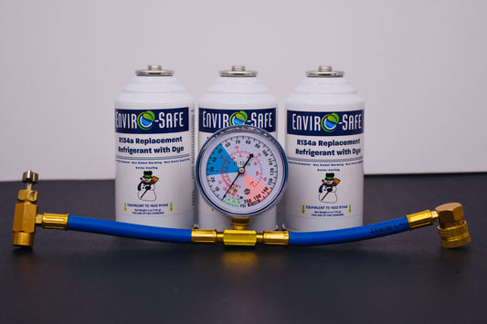 R134a Replacement Refrigerant with Dye – 3 × 6 oz Cans – Eco-Friendly A/C Recharge & Leak Detection
