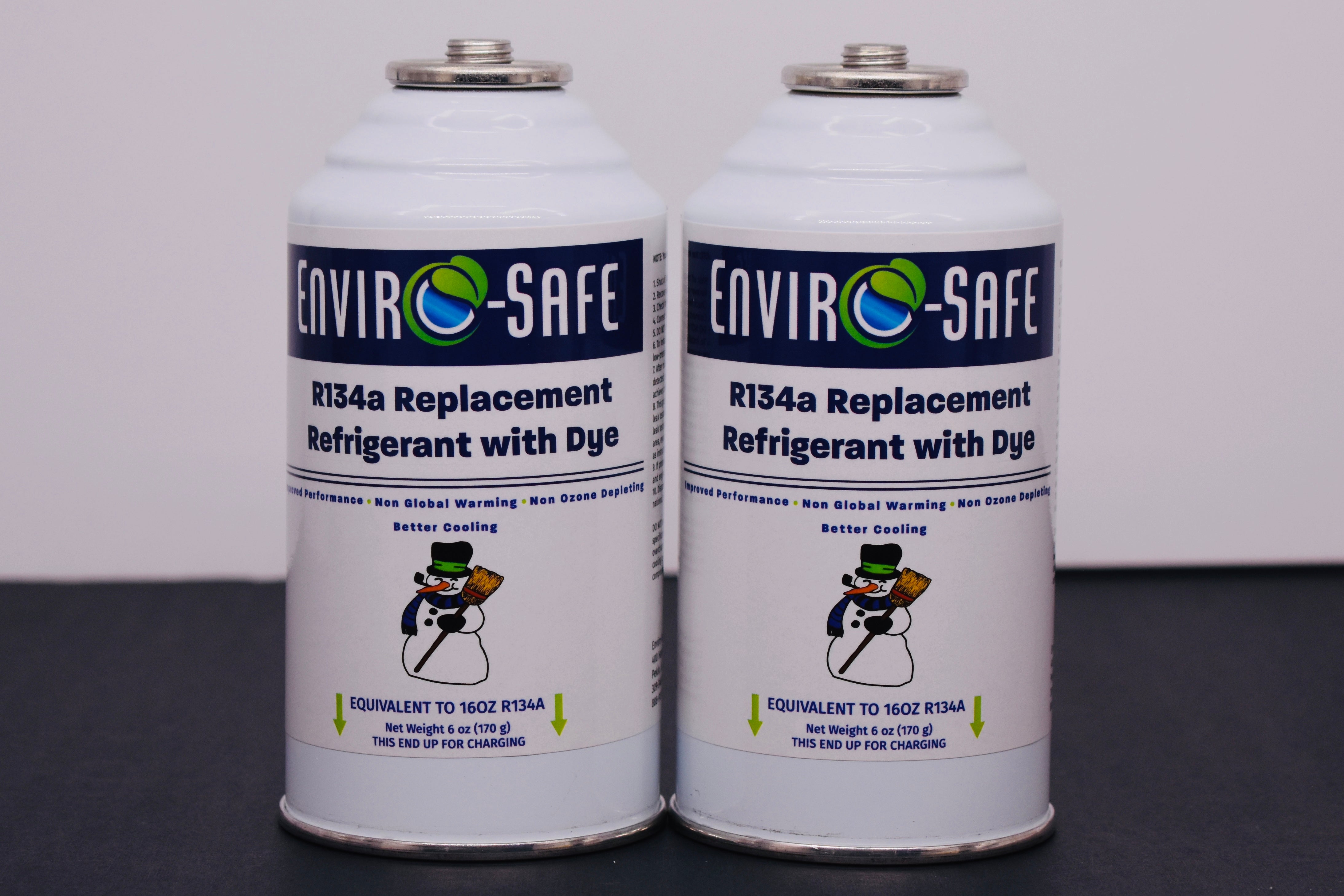 R134a Replacement Refrigerant with Dye – 2 × 6 oz Cans – Eco-Friendly A/C Recharge & Leak Detection
