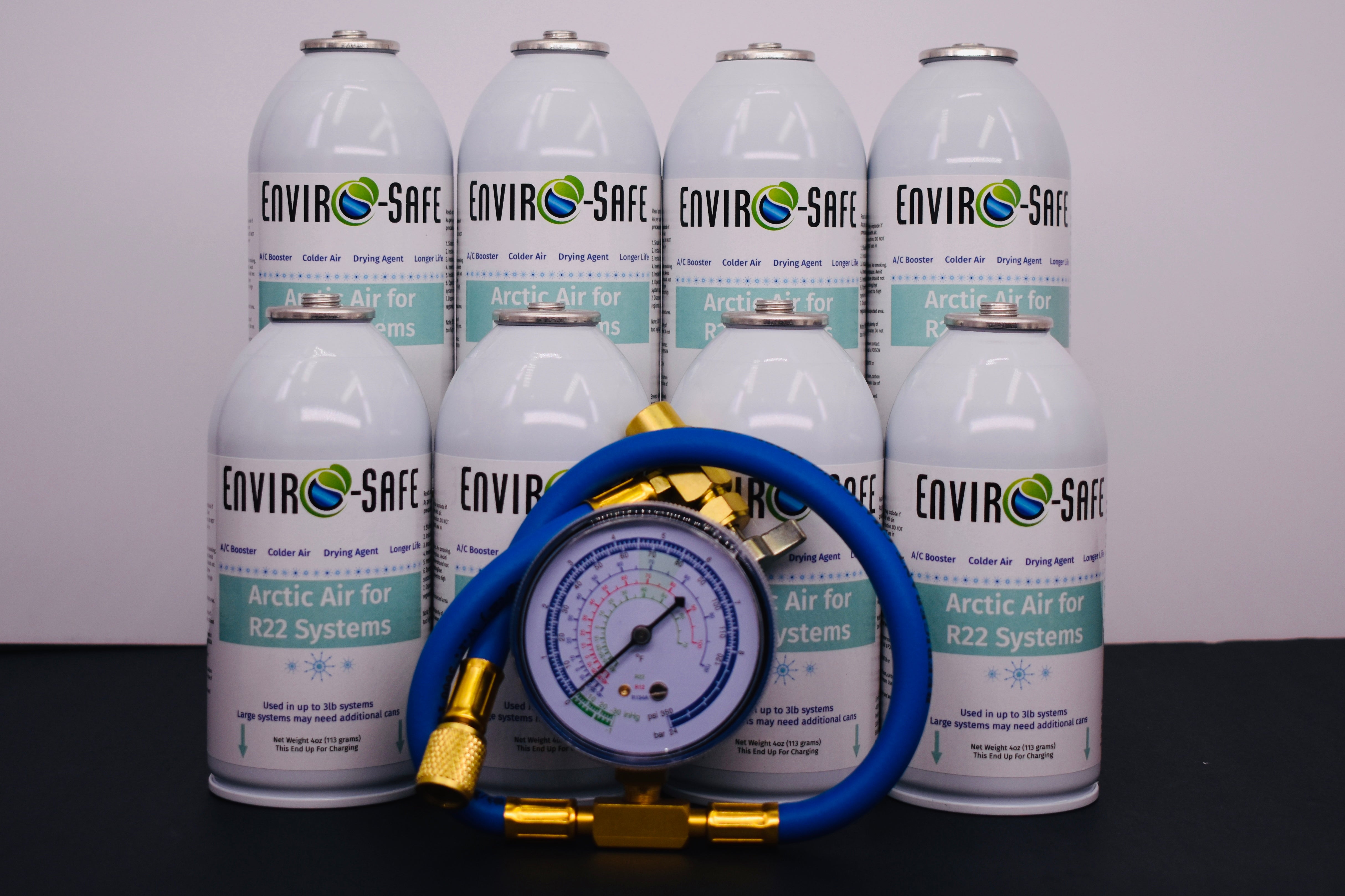Arctic Air for R-22 Systems – 8 × 4 oz Cans – AC Booster & Drying Agent – Delivers Colder Air, Reduces Moisture, Extends System Life