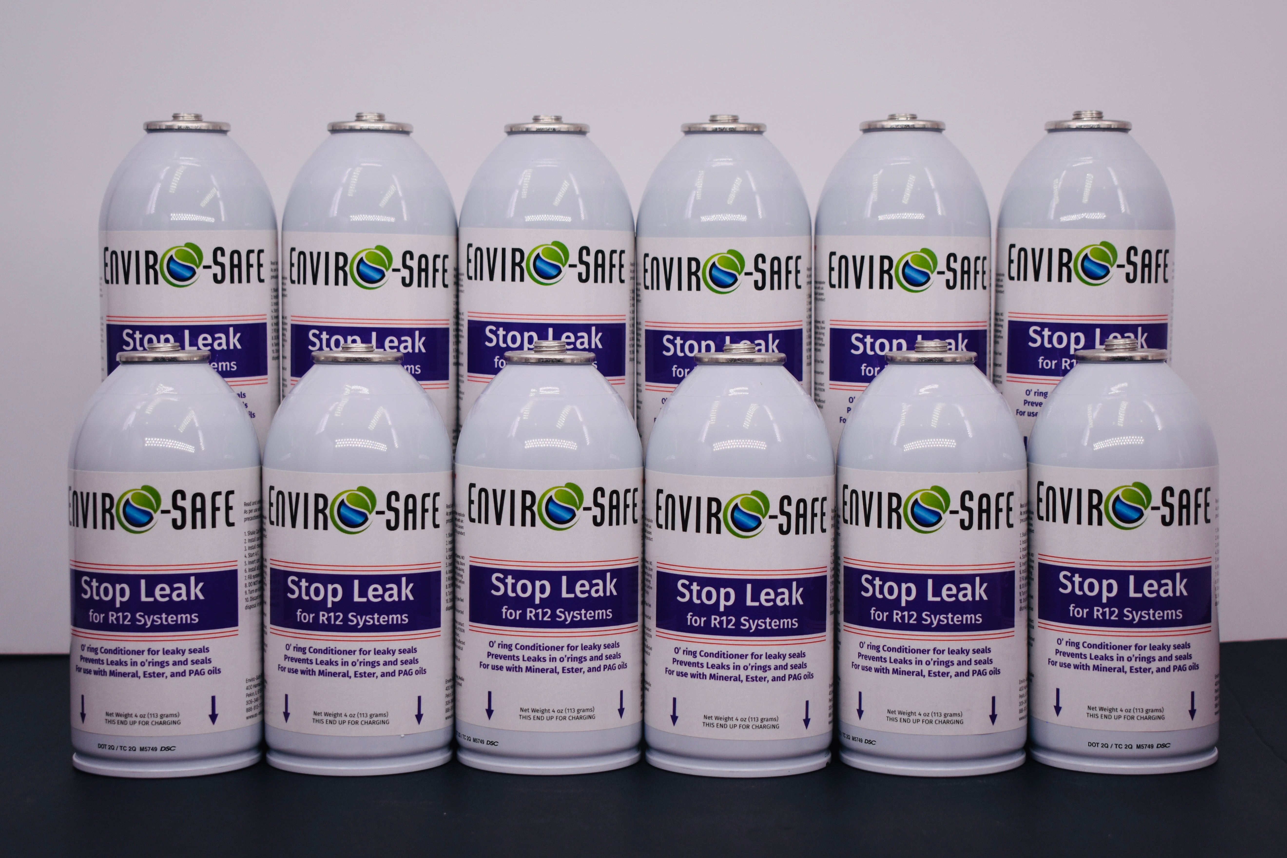 StopLeak for R12 Systems – 12 × 4 oz Cans – Reconditions O-Rings & Seals | Enviro-Safe Automotive A/C Additive