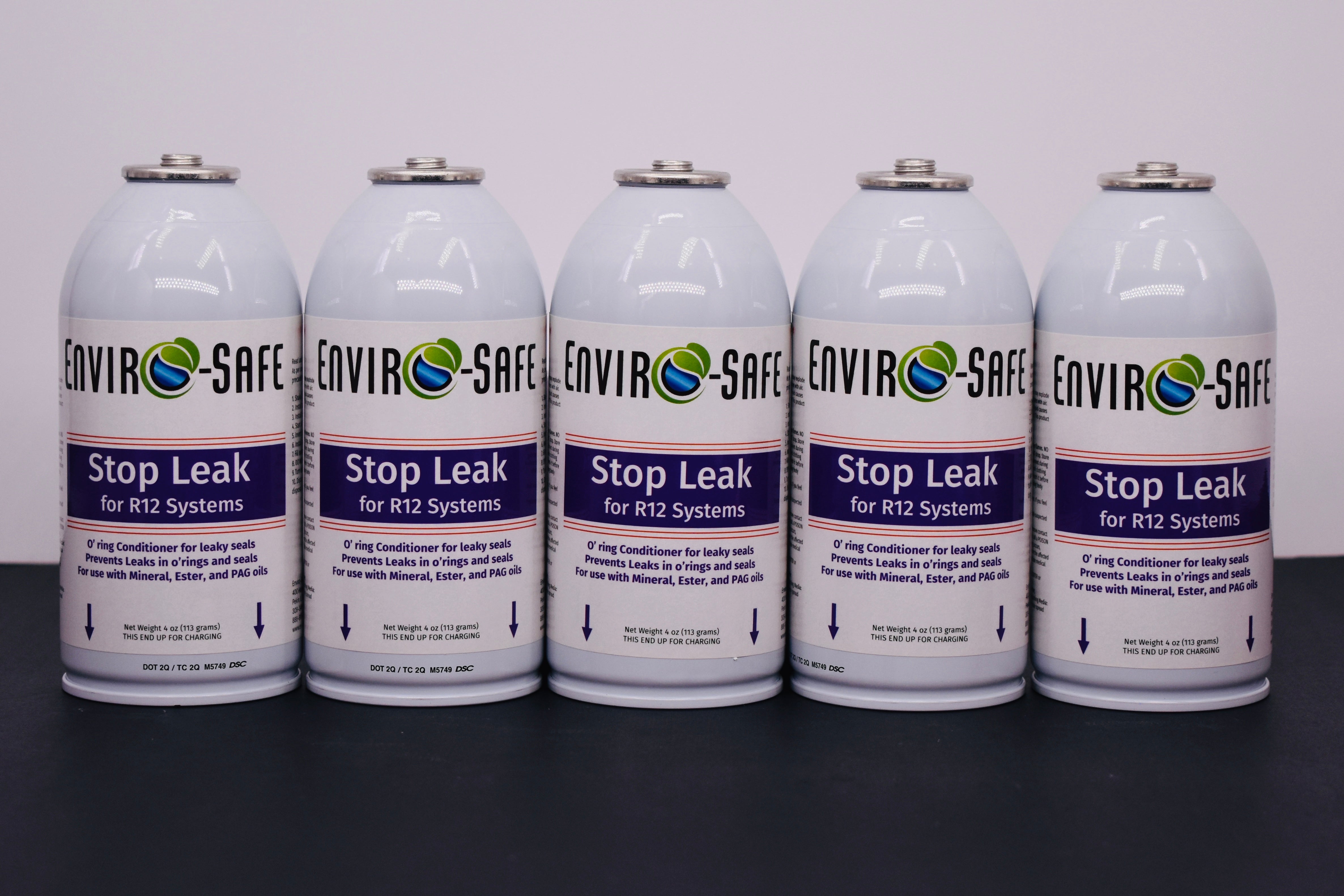 StopLeak for R12 Systems – 5 × 4 oz Cans – Reconditions O-Rings & Seals | Enviro-Safe Automotive A/C Additive