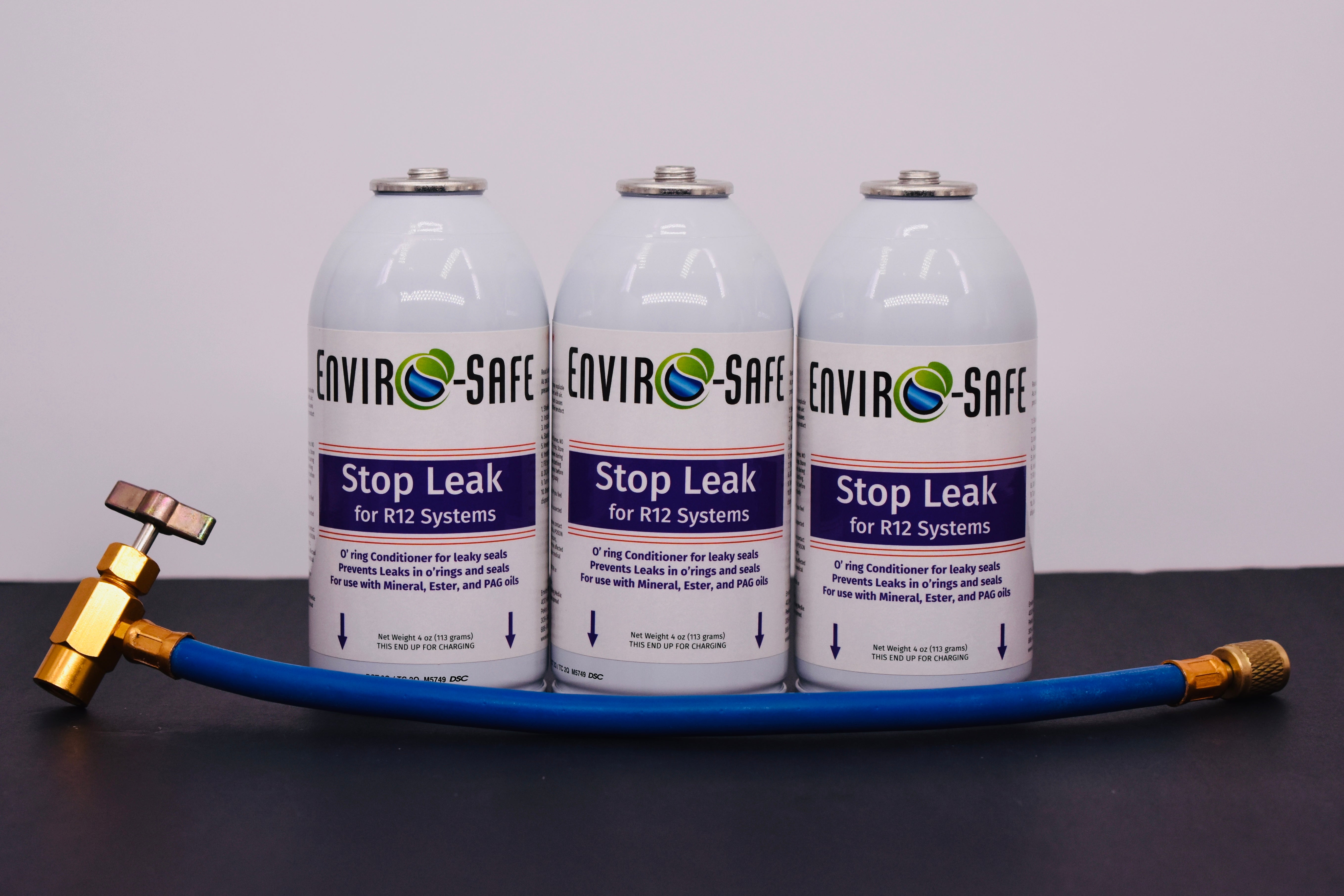 StopLeak for R12 Systems – 3 × 4 oz Cans – Reconditions O-Rings & Seals | Enviro-Safe Automotive A/C Additive