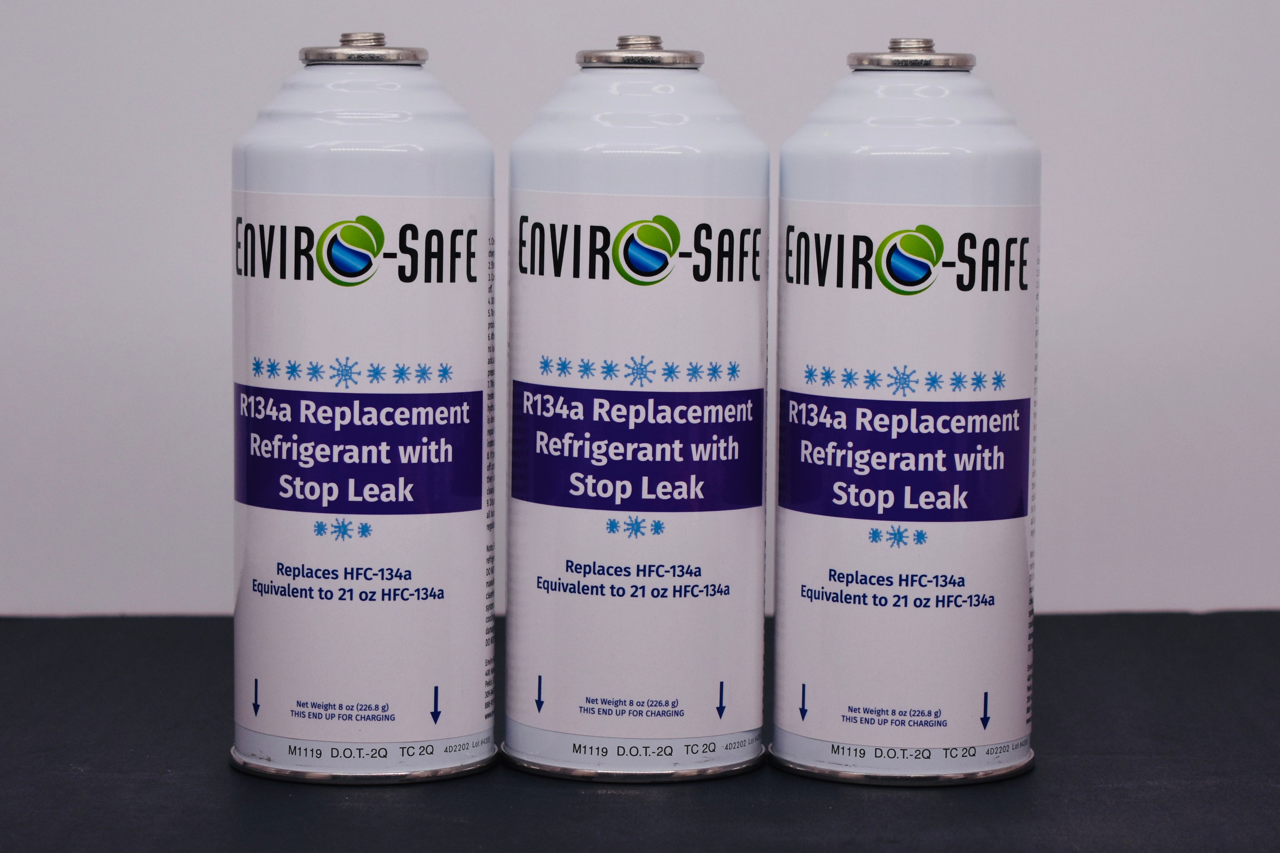Enviro-Safe R134a Replacement Refrigerant with Stop Leak – 3 Can(s), 8 oz Each | Better Cooling, Lower Cost, Leak Protection