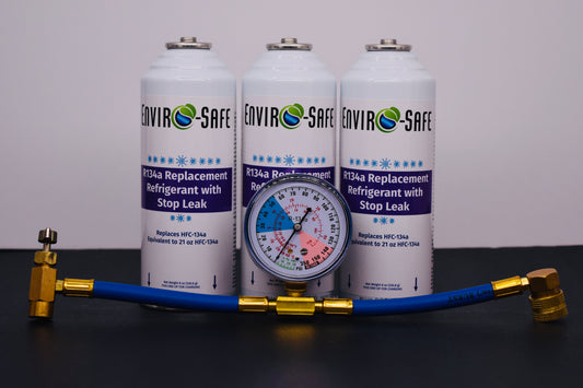 Enviro-Safe R134a Replacement Refrigerant with Stop Leak – 3 Can(s), 8 oz Each | Better Cooling, Lower Cost, Leak Protection
