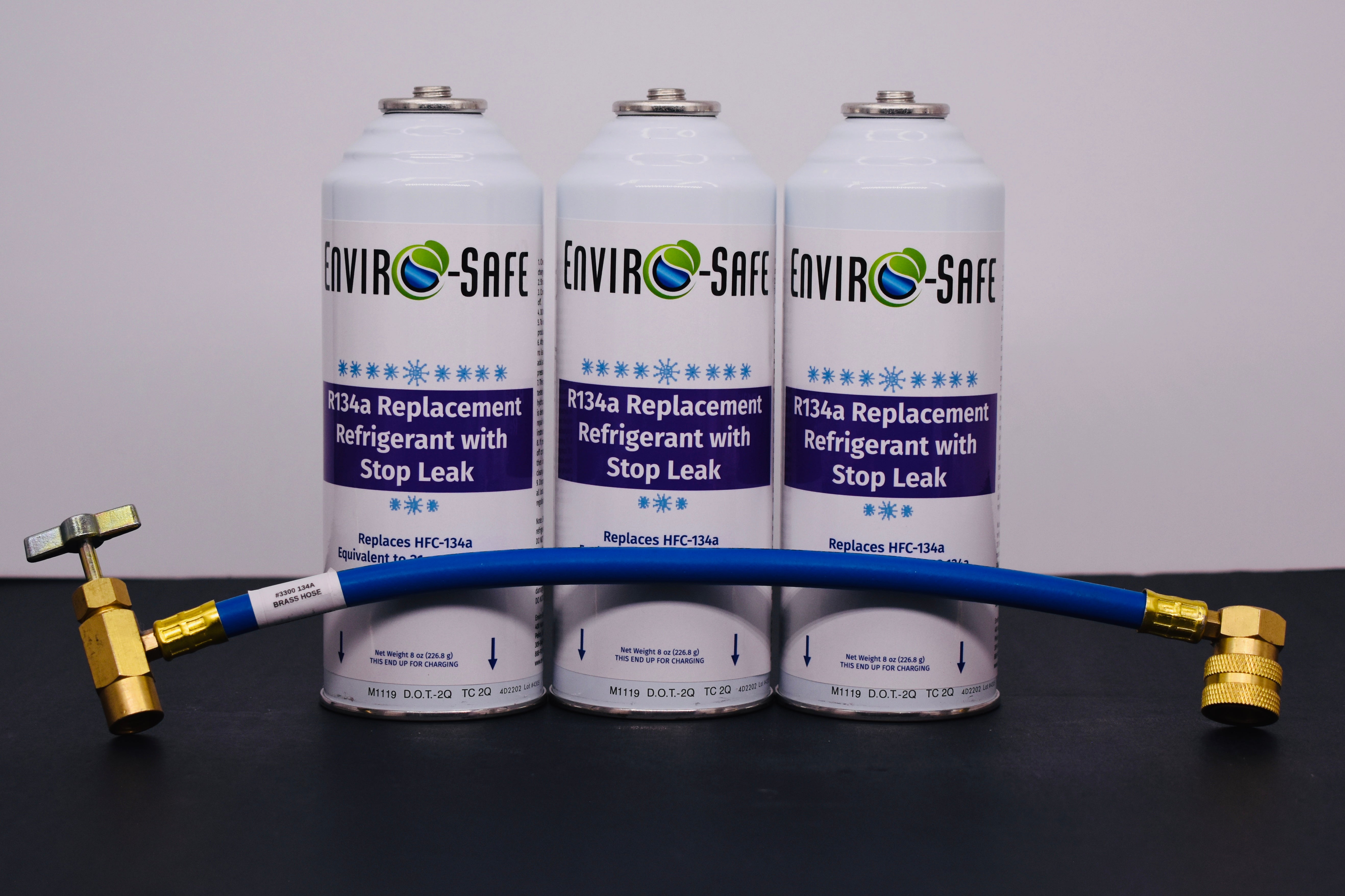 Enviro-Safe R134a Replacement Refrigerant with Stop Leak – 3 Can(s), 8 oz Each | Better Cooling, Lower Cost, Leak Protection