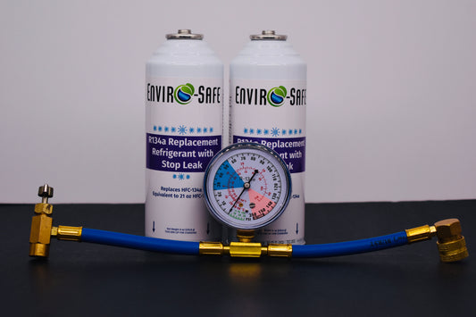 Enviro-Safe R134a Replacement Refrigerant with Stop Leak – 2 Can(s), 8 oz Each | Better Cooling, Lower Cost, Leak Protection
