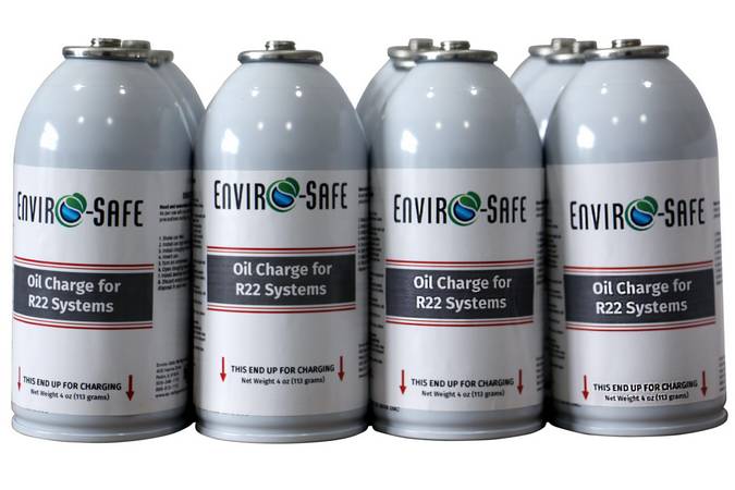 OilCharge for R22 Systems – 12 × 4 oz Cans – Restores Lost Lubrication & Protects A/C Systems