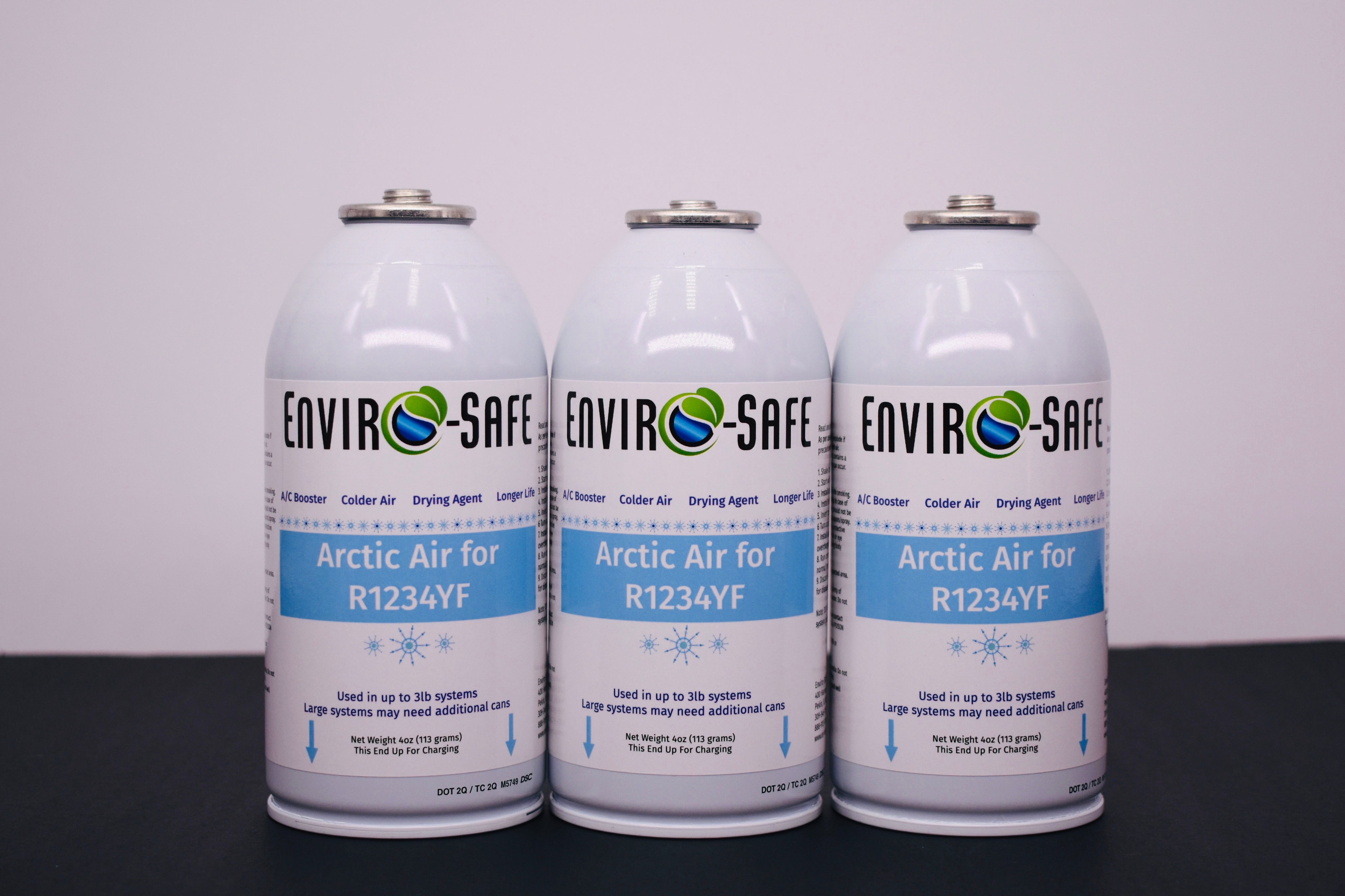 Arctic Air for R1234yf Systems – 3 × 4oz Cans – AC Booster + Drying Agent – Colder Air, Reduces Moisture, Extends A/C Life