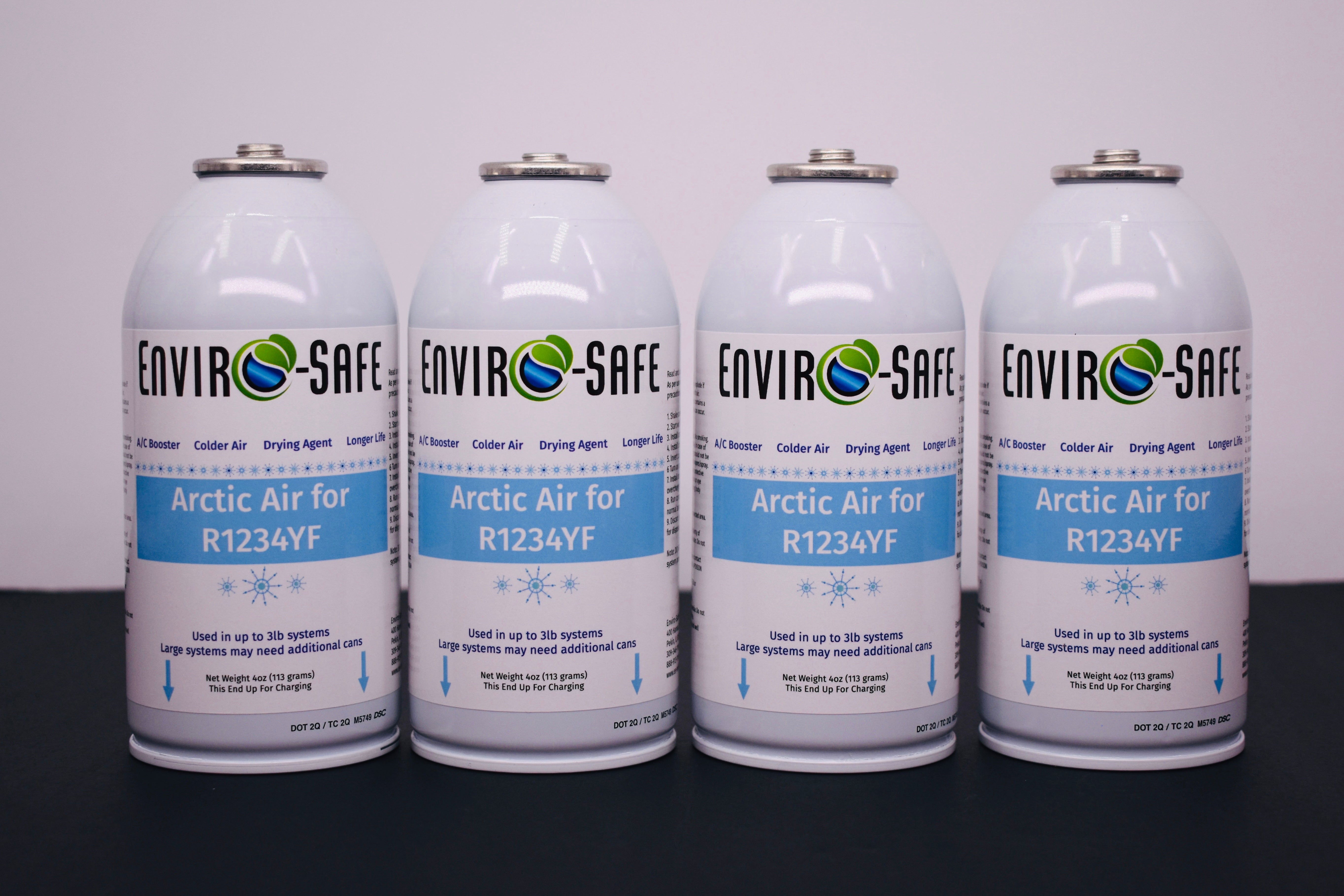 Arctic Air for R1234yf Systems – 4 × 4oz Cans – AC Booster + Drying Agent – Colder Air, Reduces Moisture, Extends A/C Life