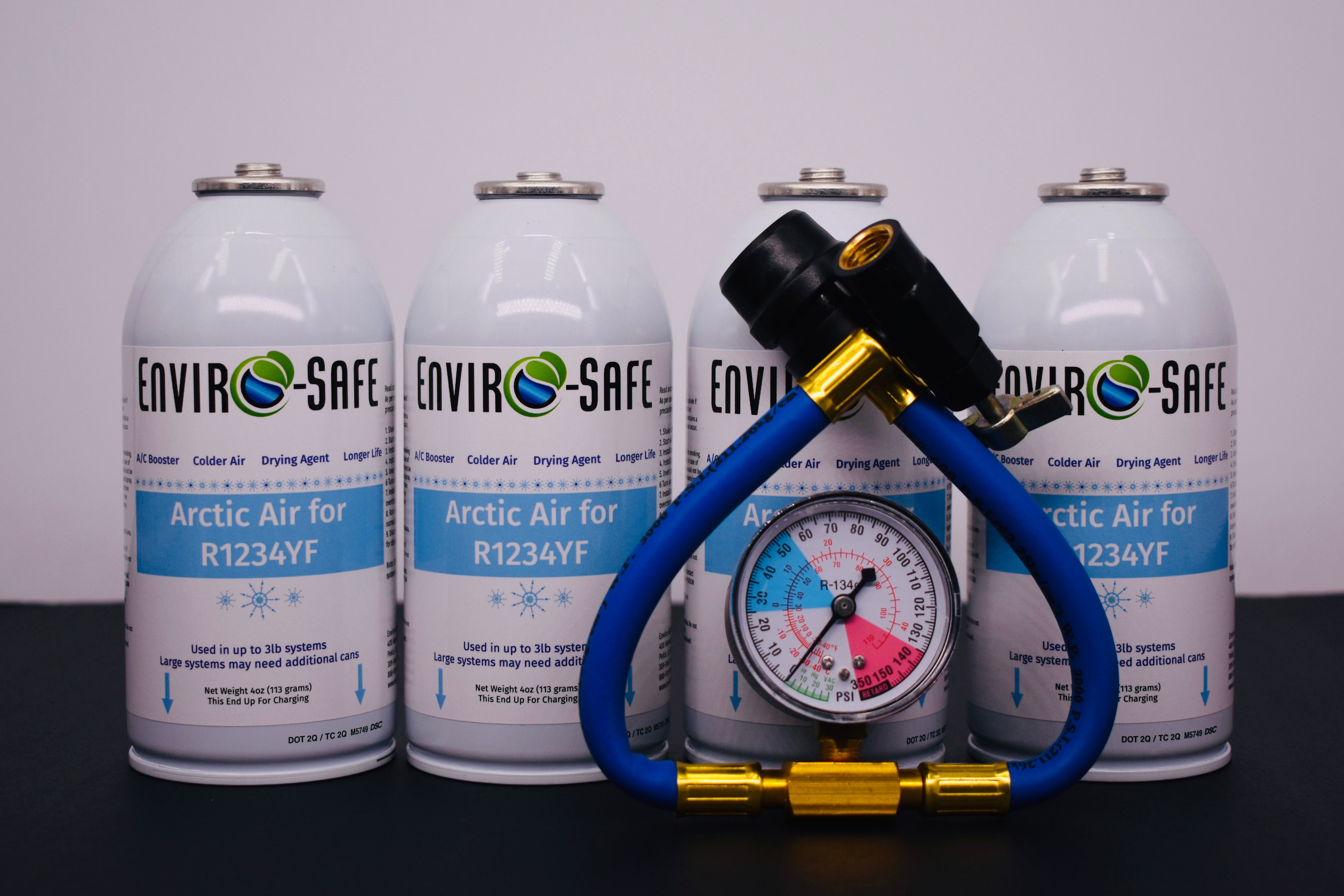 Arctic Air for R1234yf Systems – 4 × 4oz Cans – AC Booster + Drying Agent – Colder Air, Reduces Moisture, Extends A/C Life