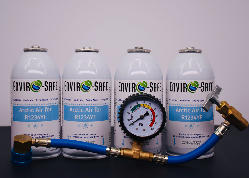 Arctic Air for R1234yf Systems – 4 × 4oz Cans – AC Booster + Drying Agent – Colder Air, Reduces Moisture, Extends A/C Life