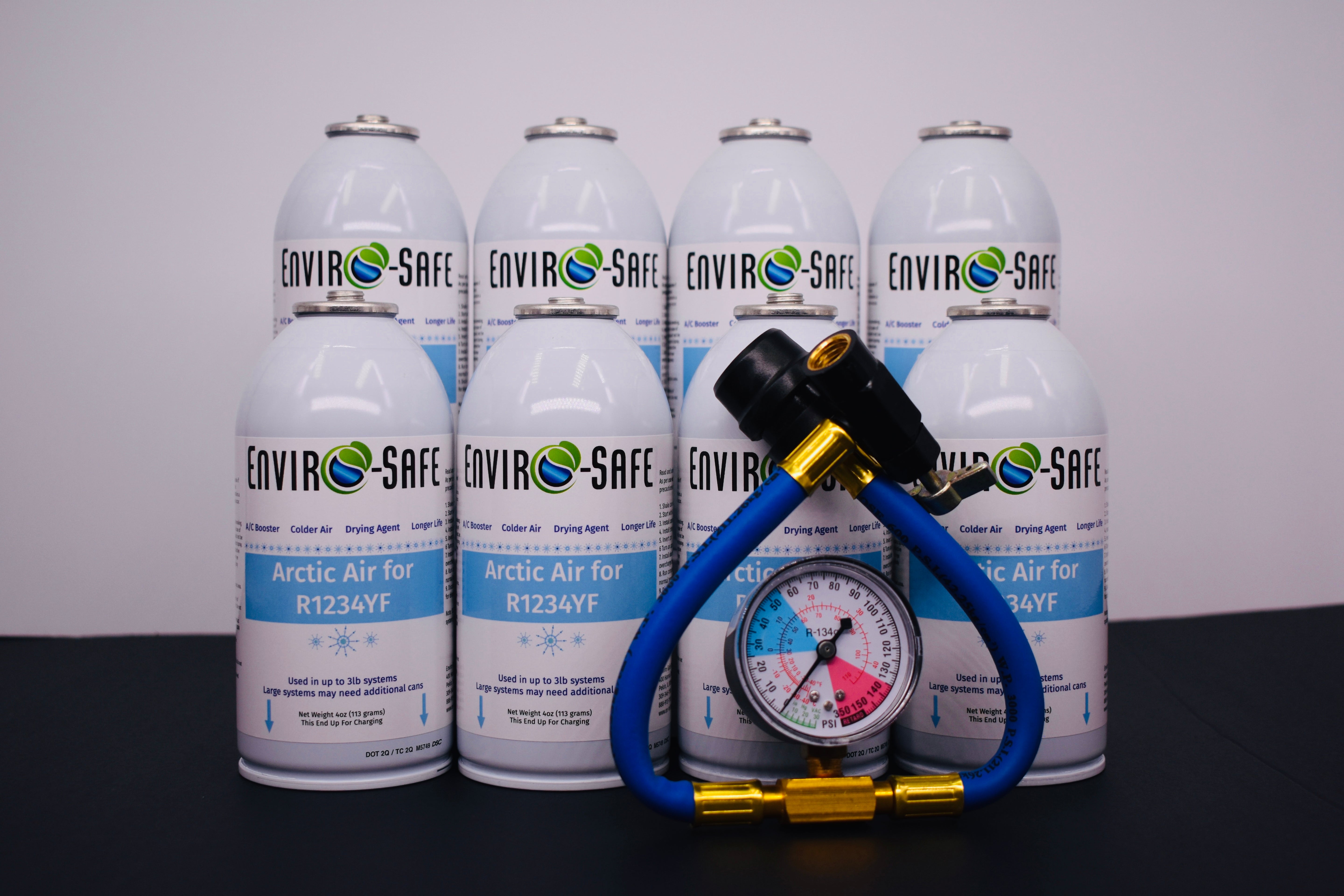 Arctic Air for R1234yf Systems – 8 × 4oz Cans – AC Booster + Drying Agent – Colder Air, Reduces Moisture, Extends A/C Life