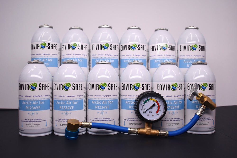 Arctic Air for R1234yf Systems – 12 × 4oz Cans – AC Booster + Drying Agent – Colder Air, Reduces Moisture, Extends A/C Life