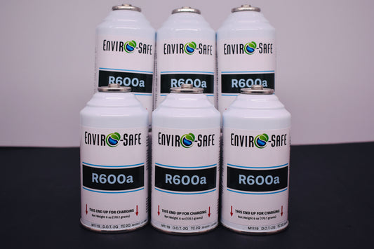 6 Cans R600a Refrigerant – 6 oz Inverted Piercing Cans, 99.7% Purity, EPA Approved
