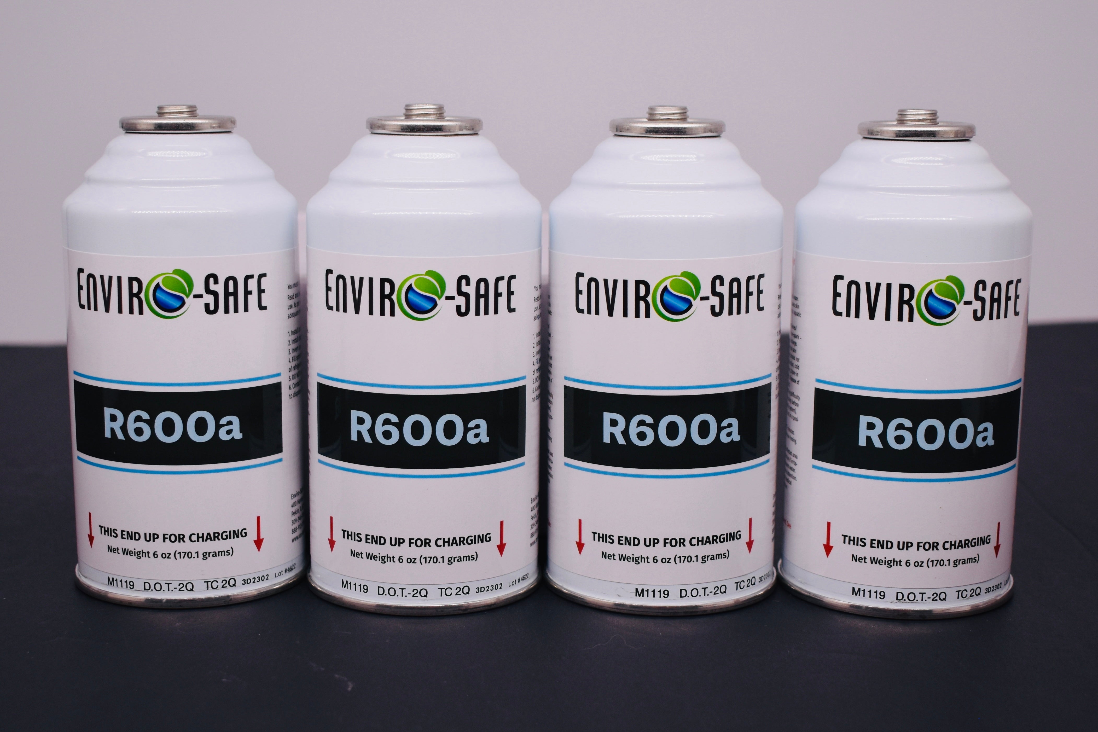 4 Cans R600a Refrigerant – 6 oz Inverted Piercing Cans, 99.7% Purity, EPA Approved