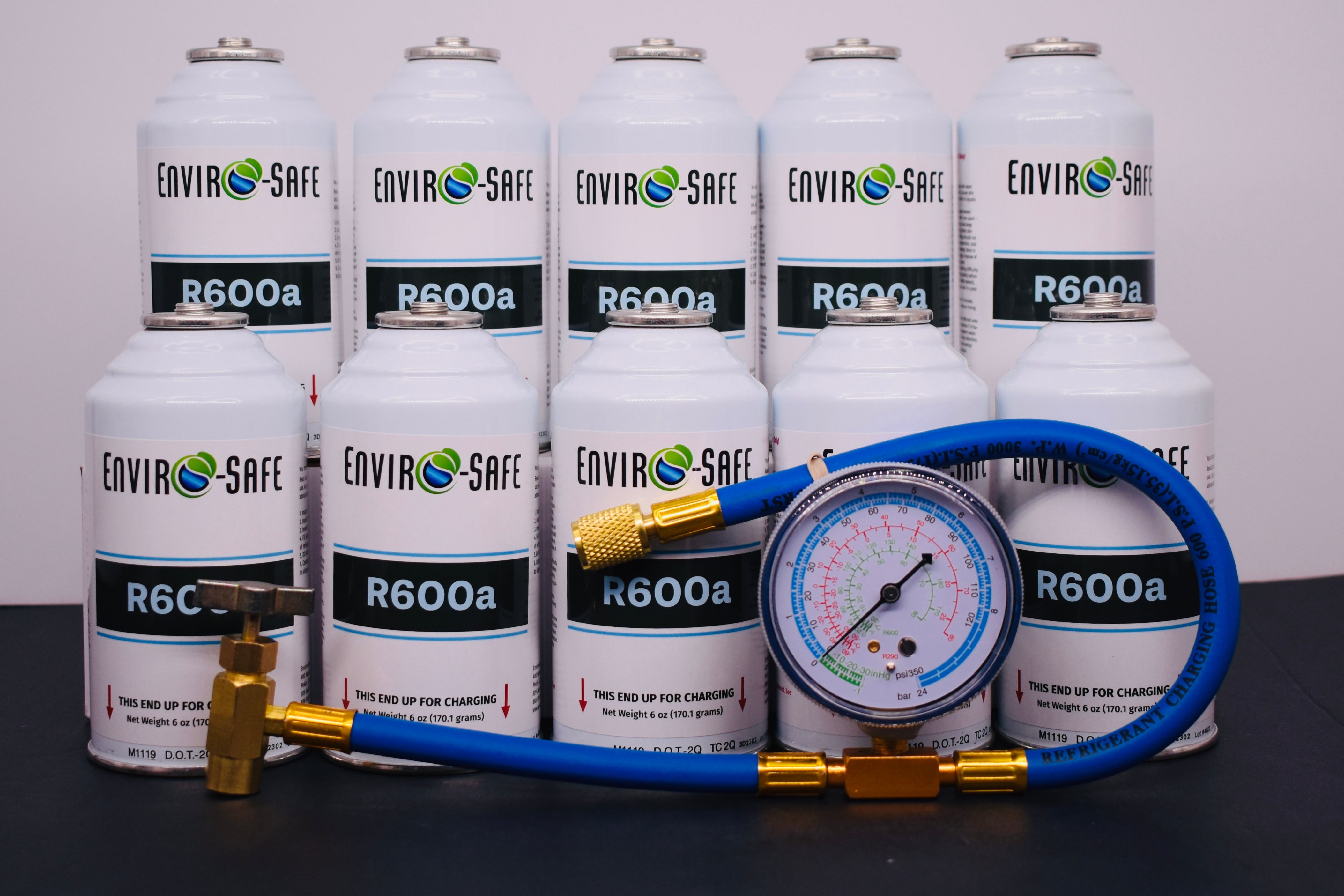 10 Cans R600a Refrigerant – 6 oz Inverted Piercing Cans, 99.7% Purity, EPA Approved