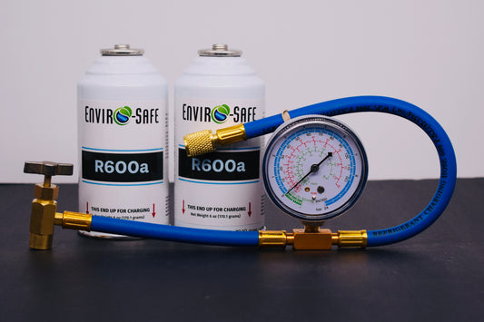 2 Cans R600a Refrigerant – 6 oz Inverted Piercing Cans, 99.7% Purity, EPA Approved