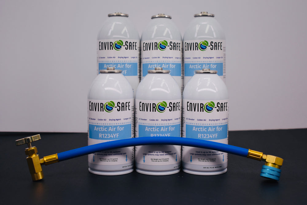 Arctic Air for R1234yf Systems – 6 × 4oz Cans – AC Booster + Drying Agent – Colder Air, Reduces Moisture, Extends A/C Life