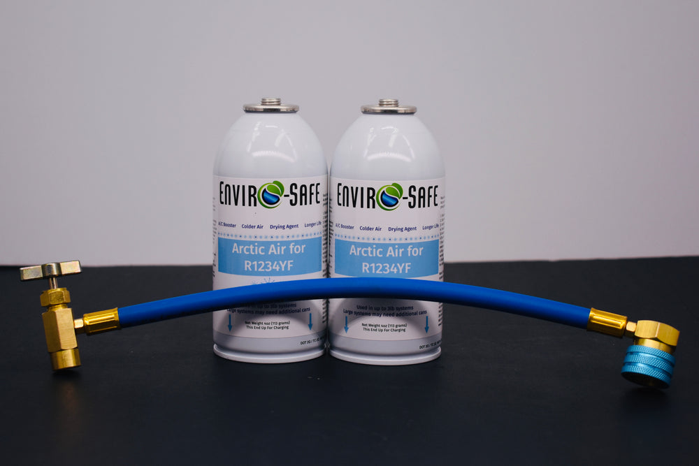 Arctic Air for R1234yf Systems – 2 × 4oz Cans – AC Booster + Drying Agent – Colder Air, Reduces Moisture, Extends A/C Life