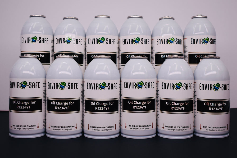 OilCharge for R1234yf Systems – 12 Can Pack – A/C Compressor Lubricant Additive