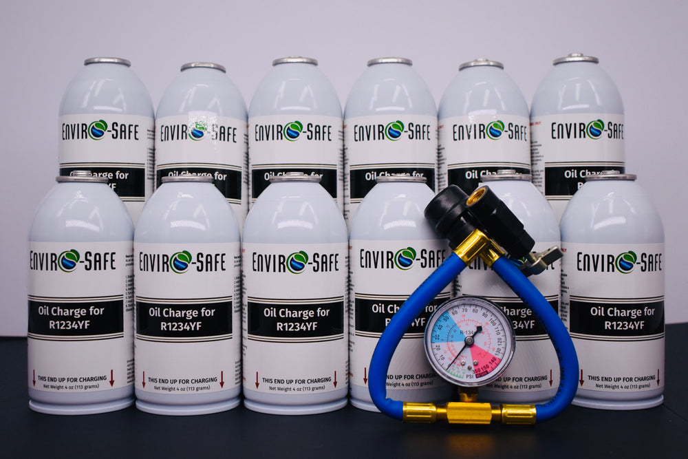 OilCharge for R1234yf Systems – 12 Can Pack – A/C Compressor Lubricant Additive