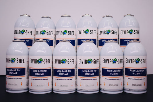 Enviro-Safe StopLeak for R1234YF Systems – 12 Cans × 4 oz – A/C Seal Conditioner & Leak Preventer