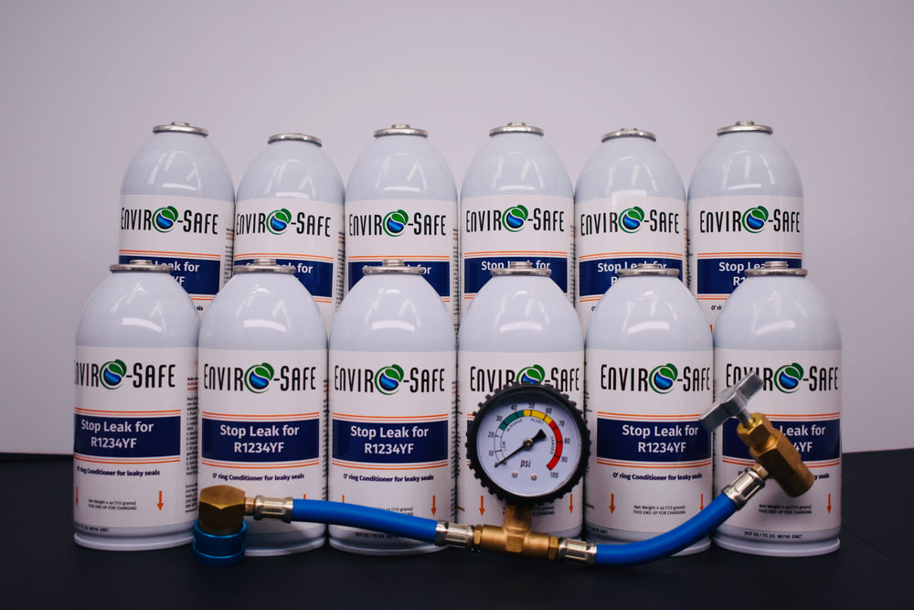 Enviro-Safe StopLeak for R1234YF Systems – 12 Cans × 4 oz – A/C Seal Conditioner & Leak Preventer