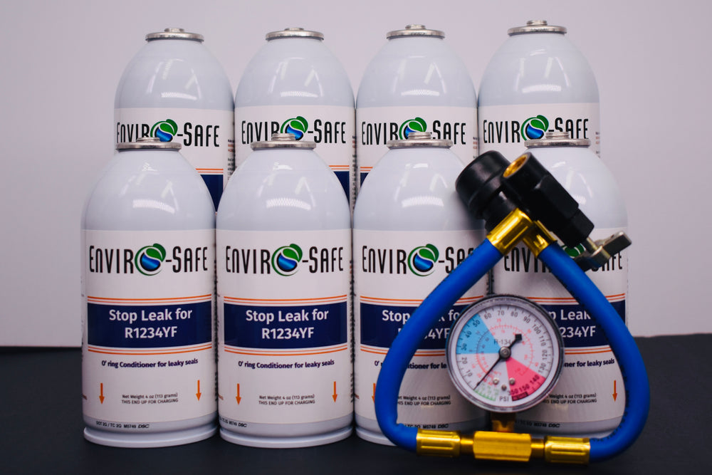 Enviro-Safe StopLeak for R1234YF Systems – 8 Cans × 4 oz – A/C Seal Conditioner & Leak Preventer
