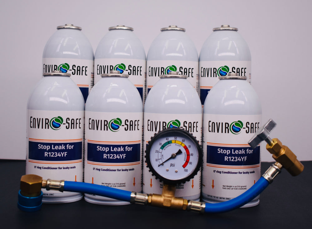 Enviro-Safe StopLeak for R1234YF Systems – 8 Cans × 4 oz – A/C Seal Conditioner & Leak Preventer