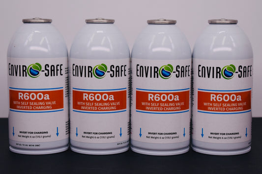 R600a Inverted Self-Sealing Valve Refrigerant – 4 Can Pack (6oz Each)
