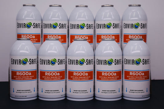 R600a Inverted Self-Sealing Valve Refrigerant – 10 Can Pack (6oz Each)